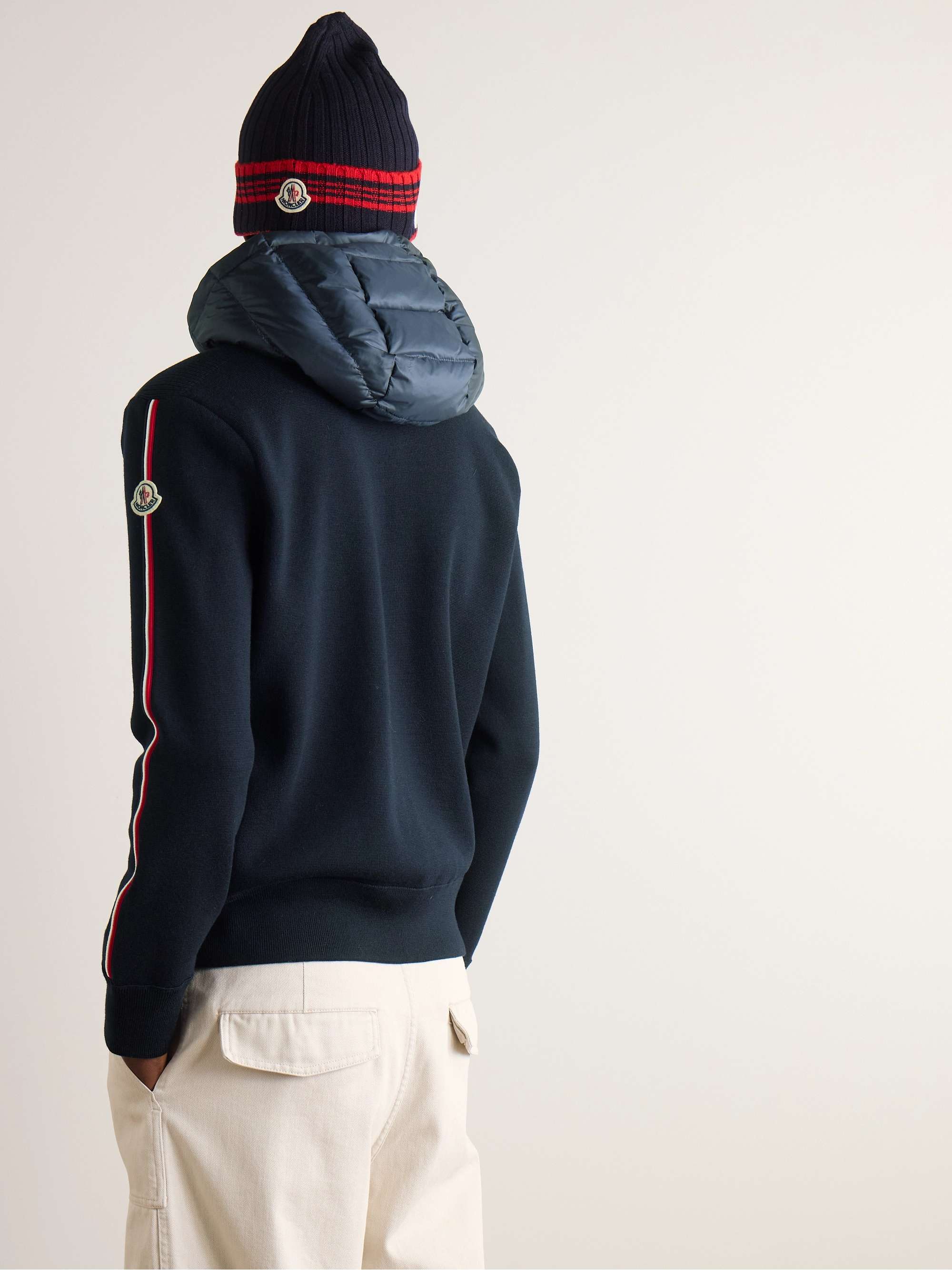 Logo-Appliquéd Virgin Wool and Quilted Shell Down Cardigan view