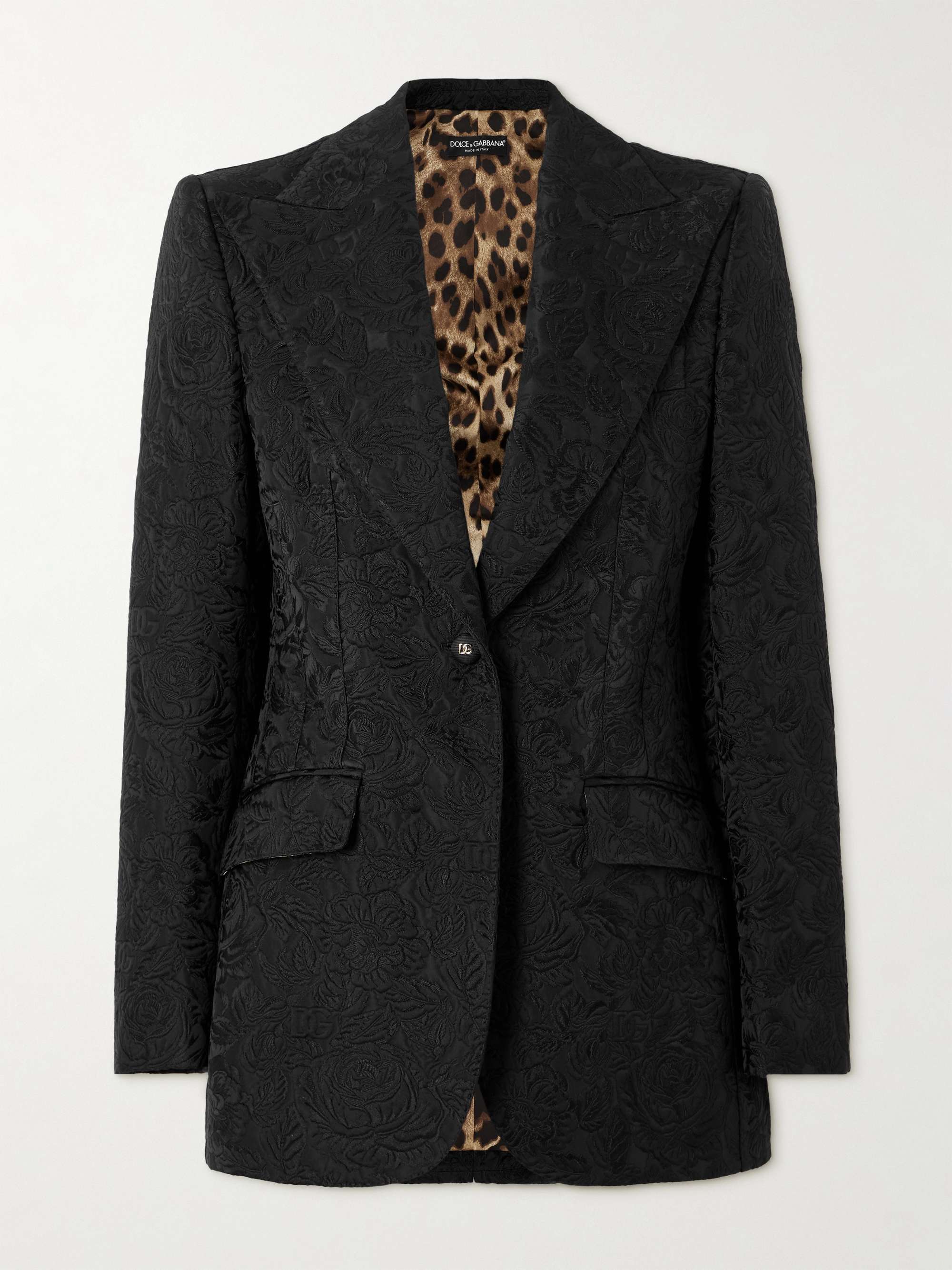 Floral-jacquard matelassé blazer view