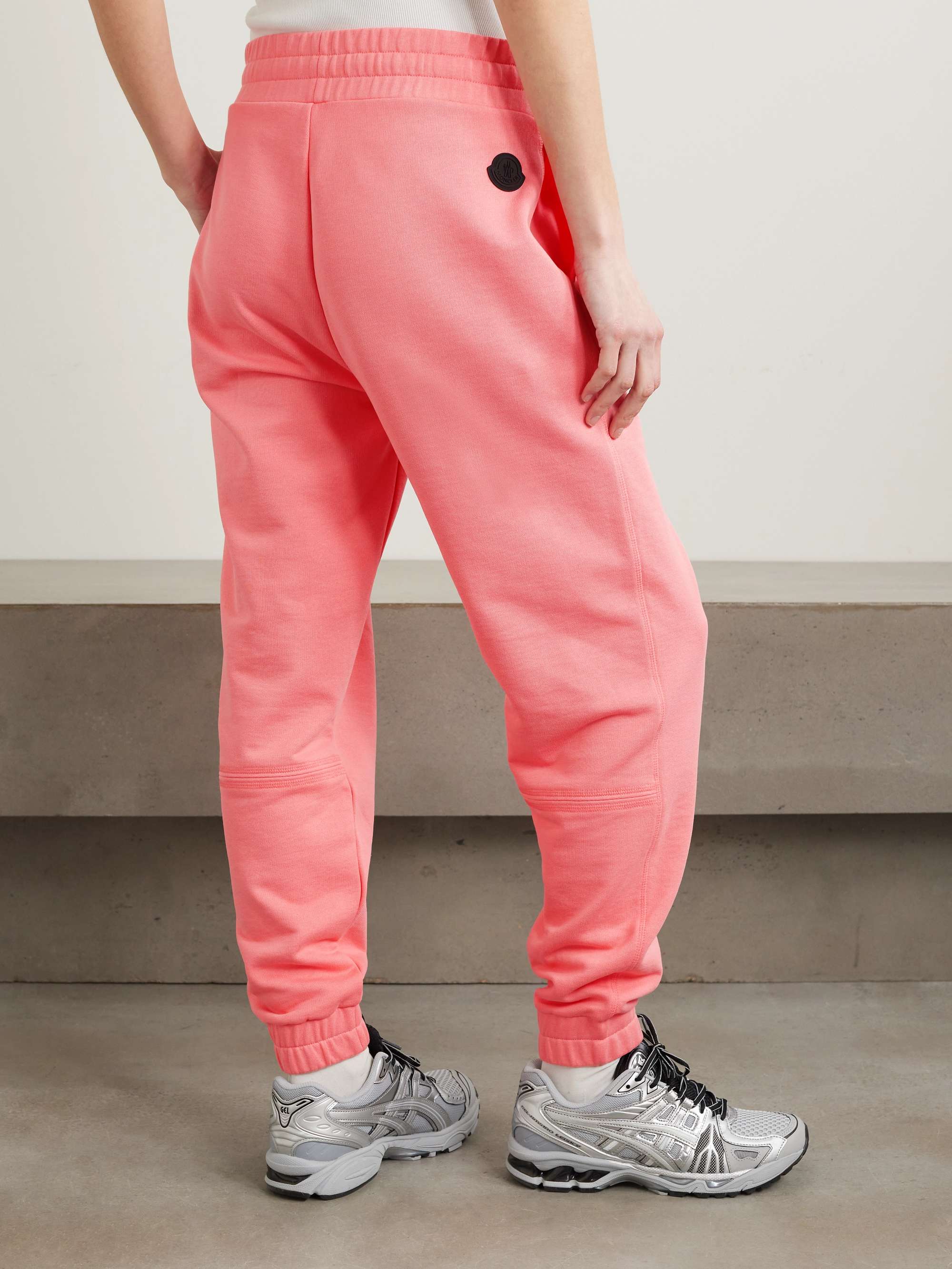 Embossed cotton-jersey tapered track pants view
