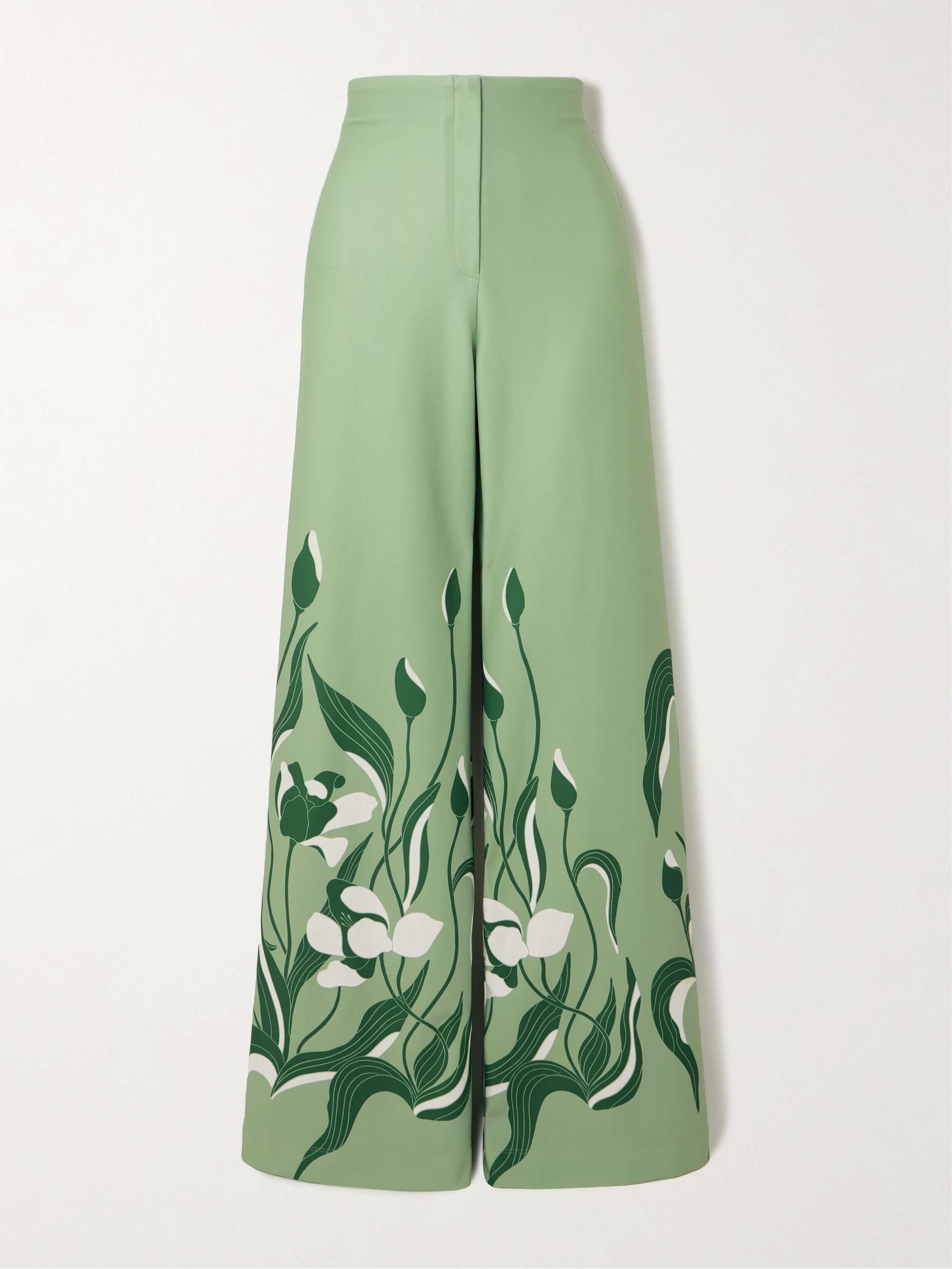 Luz De Si floral-print stretch-scuba wide-leg pants view