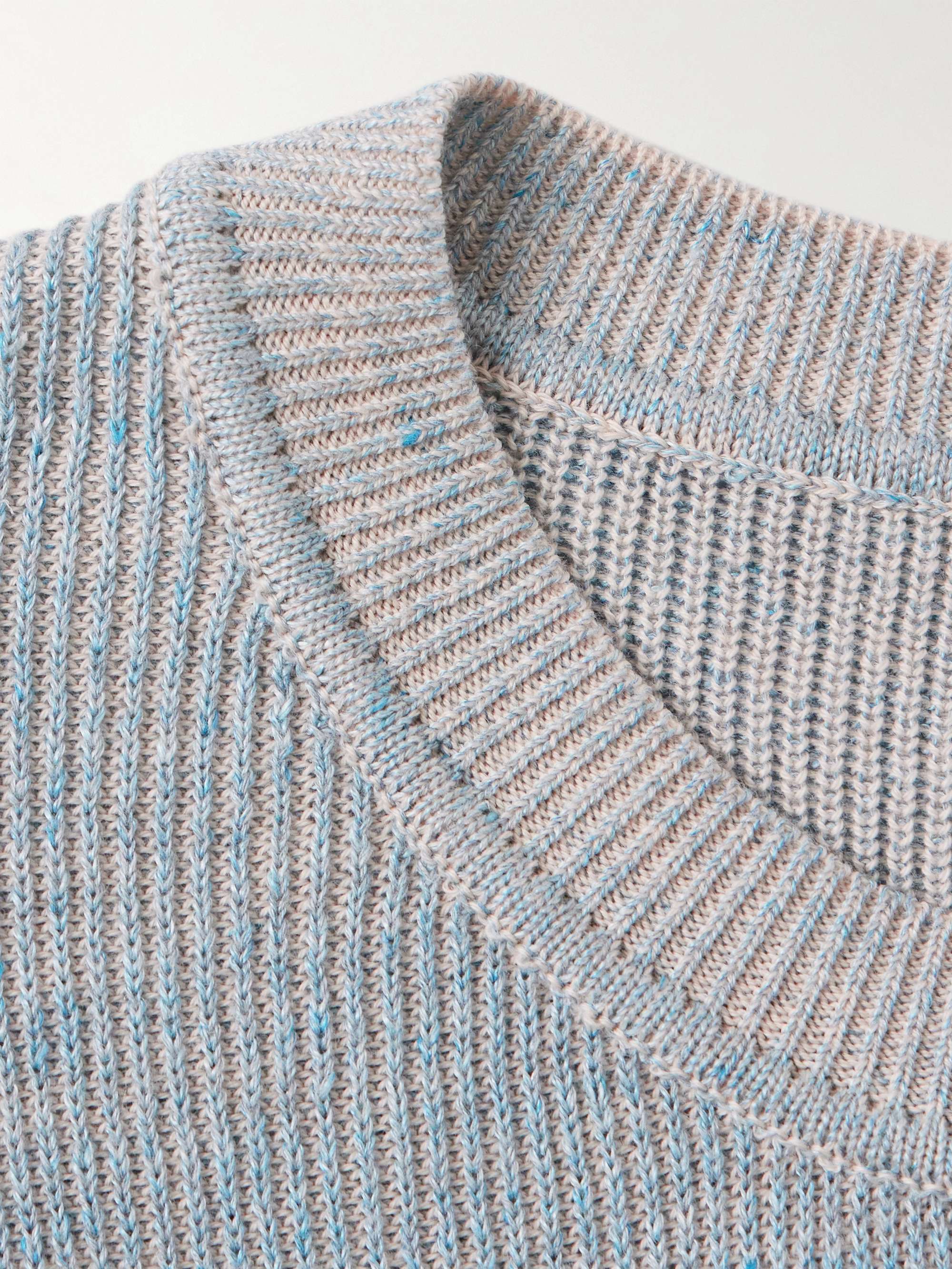 Slim-Fit Ribbed Linen and Cotton-Blend Sweater view
