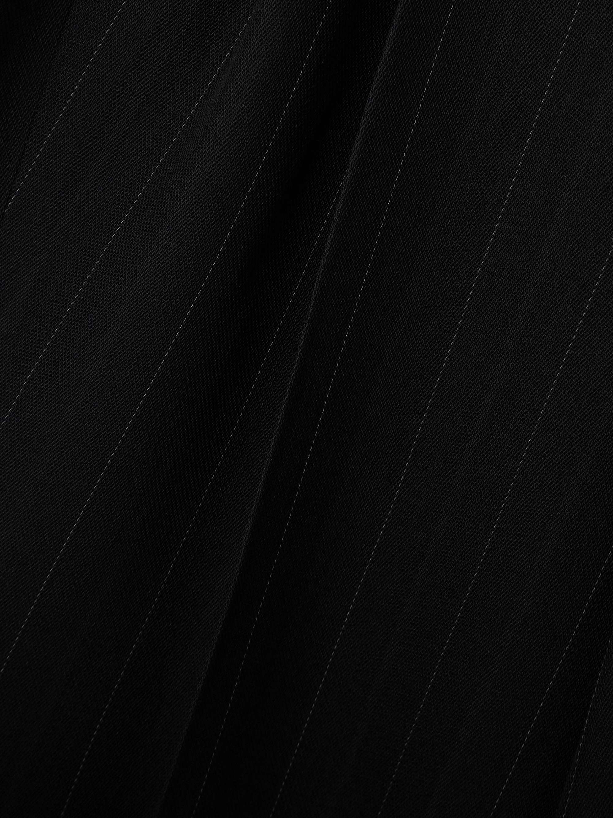 Pleated pinstriped wool-blend wide-leg pants view