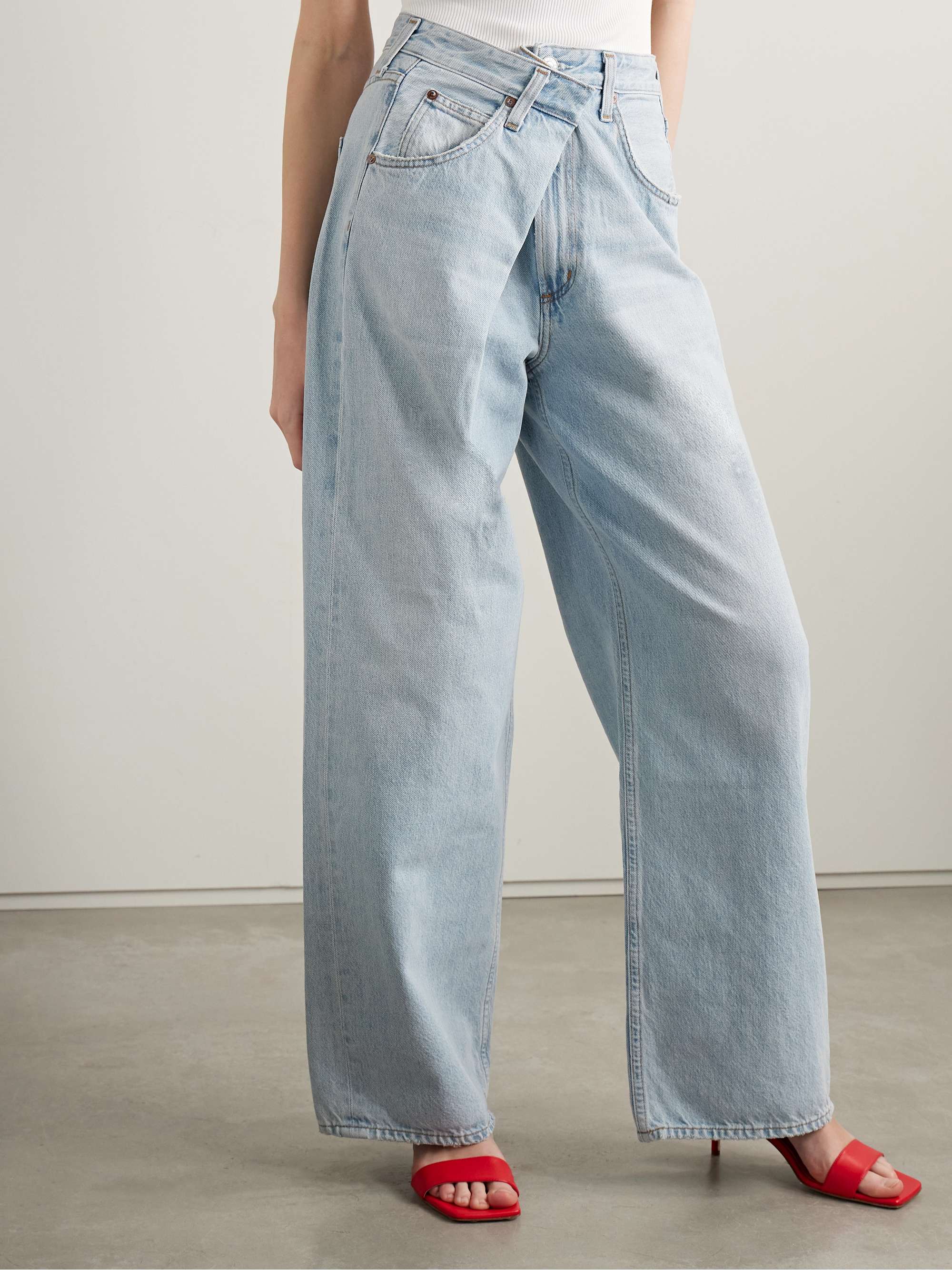 Vana draped low-rise wide-leg jeans view