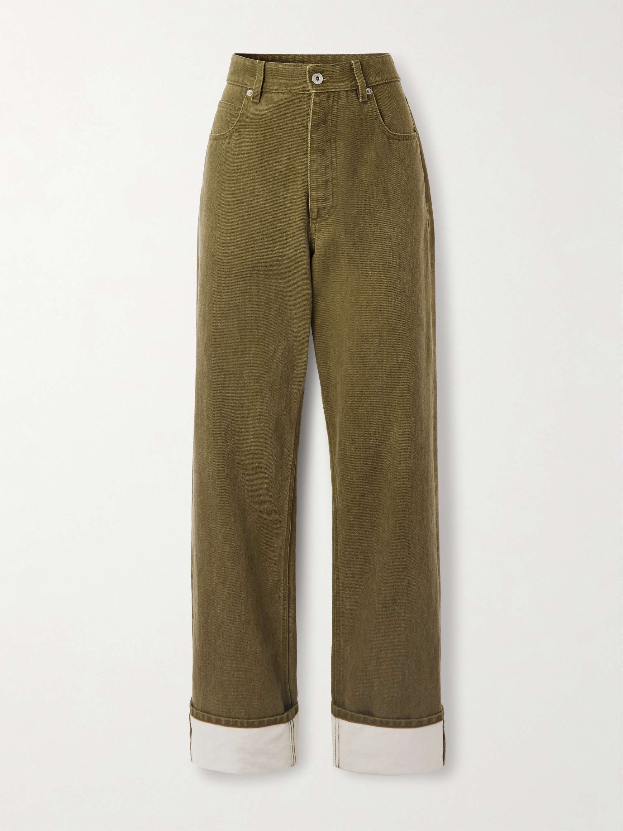 Appliquéd high-rise wide-leg jeans view
