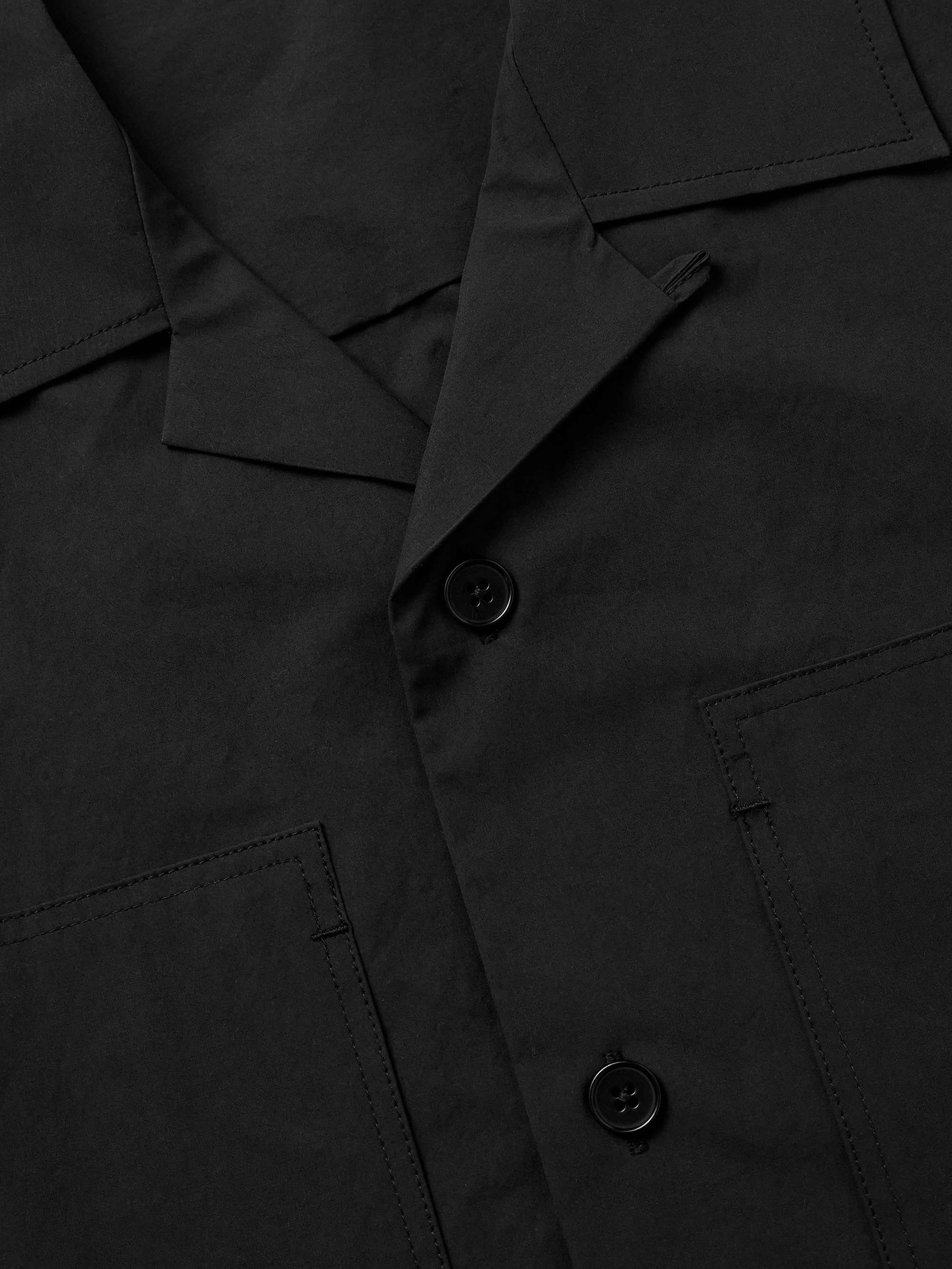 Cropped Convertible-Collar Poplin Shirt view