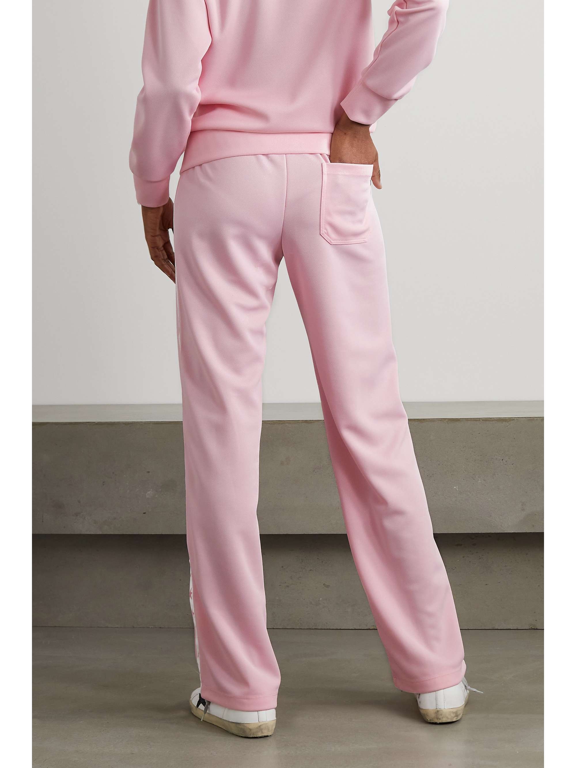 Webbing-trimmed piqué track pants view