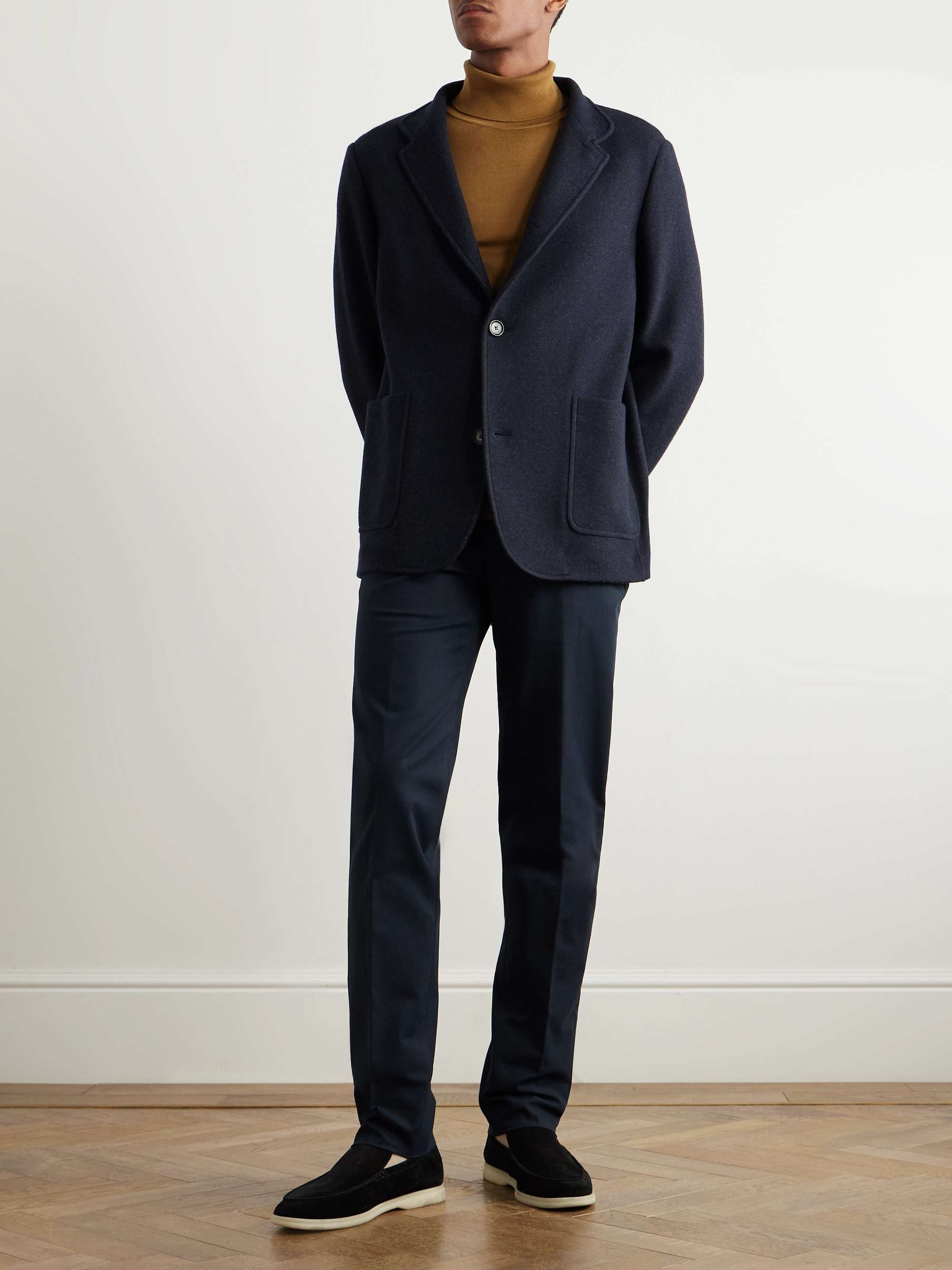 Spagna Nehru-Collar Unstructured Cashmere-Blend Jersey Suit Jacket view