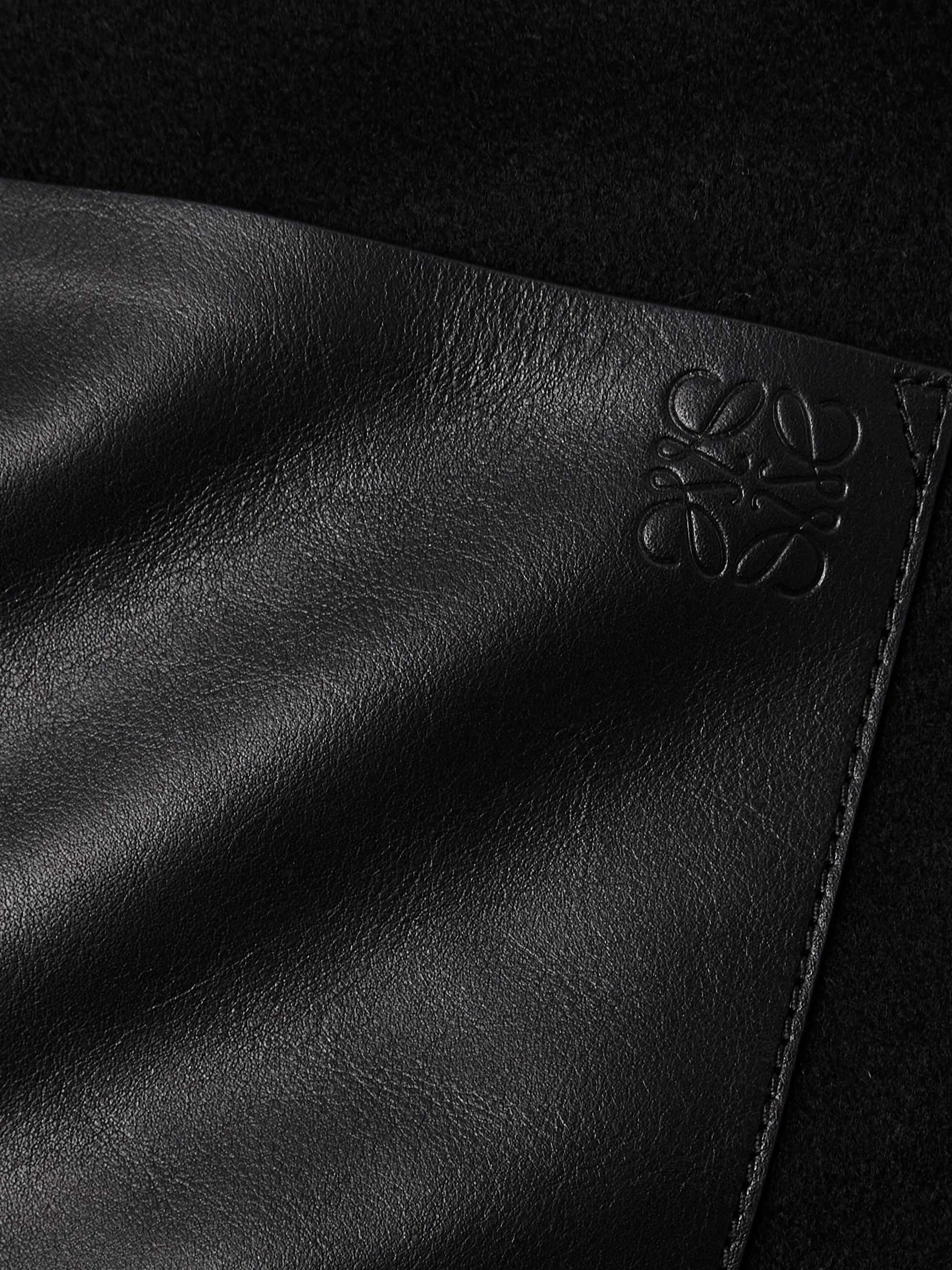 Leather-Trimmed Wool and Cashmere-Blend Jacket view