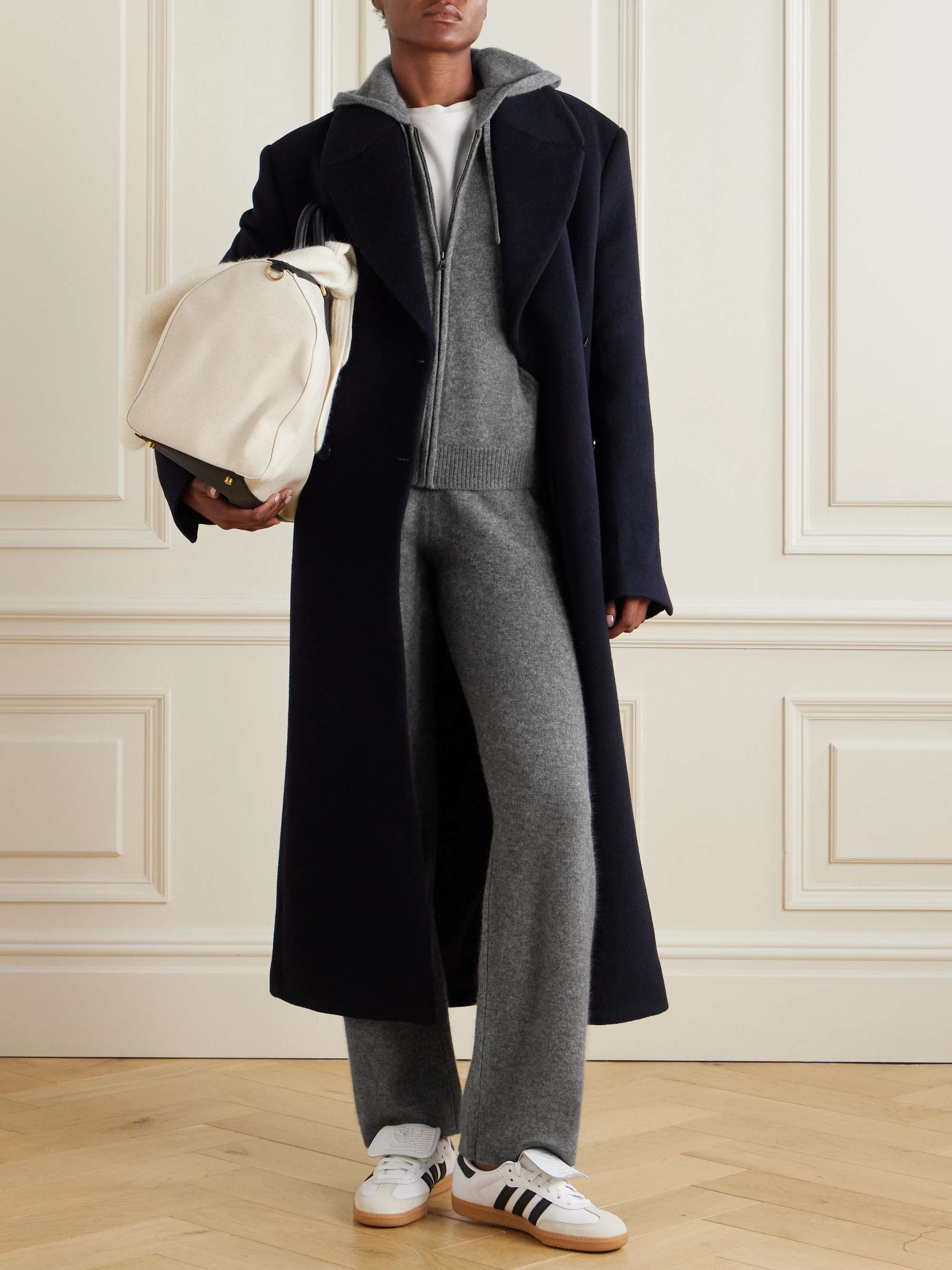 Ivy League cashmere and wool-blend wide-leg pants view