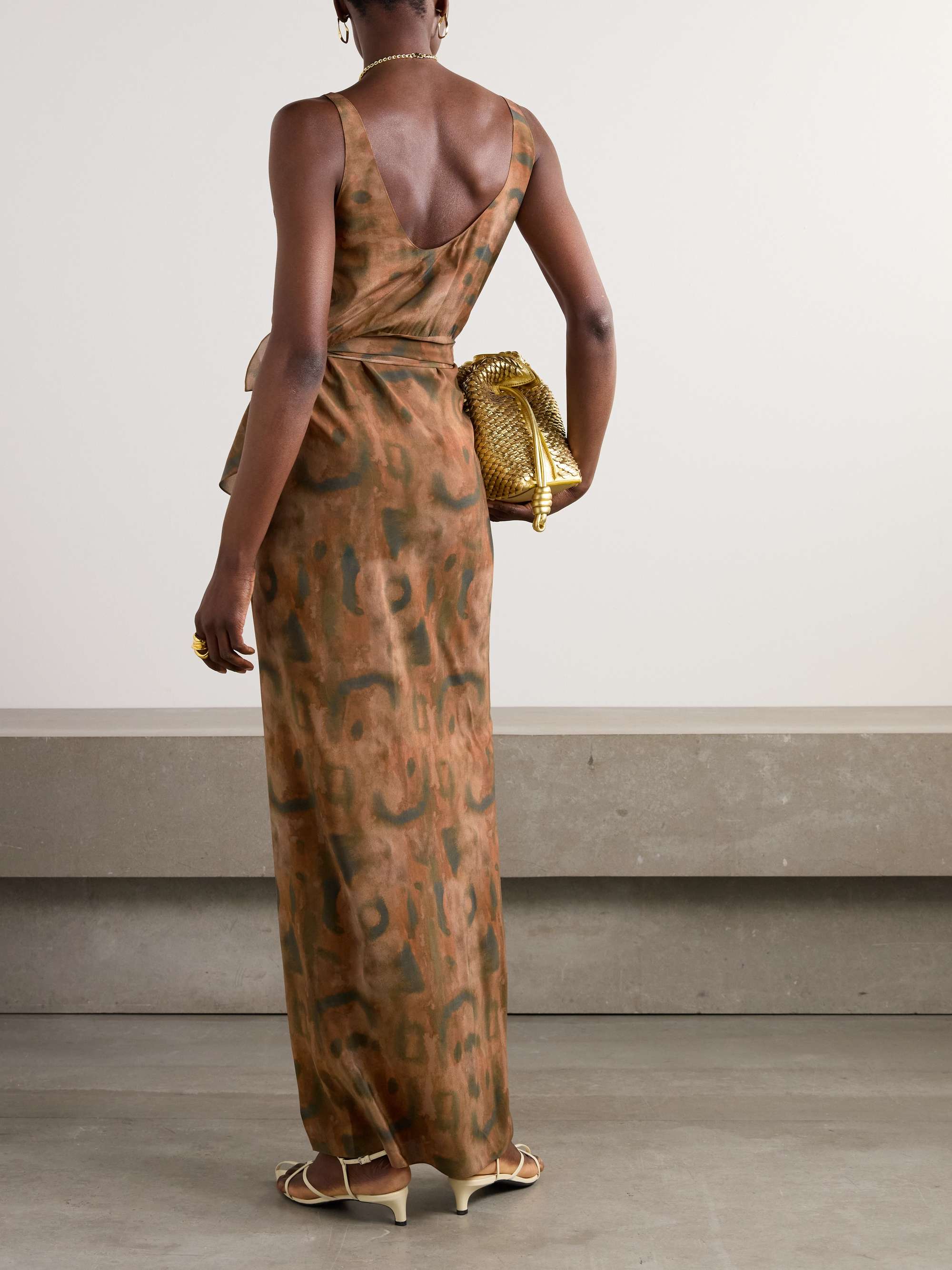 Mala printed silk maxi wrap dress view