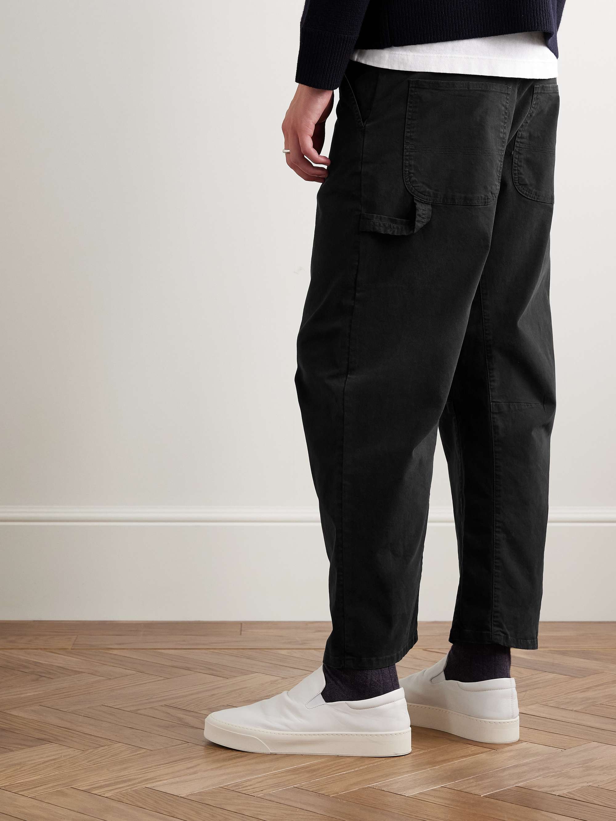 Carpenter Straight-Leg Cropped Stretch-Cotton Twill Trousers view