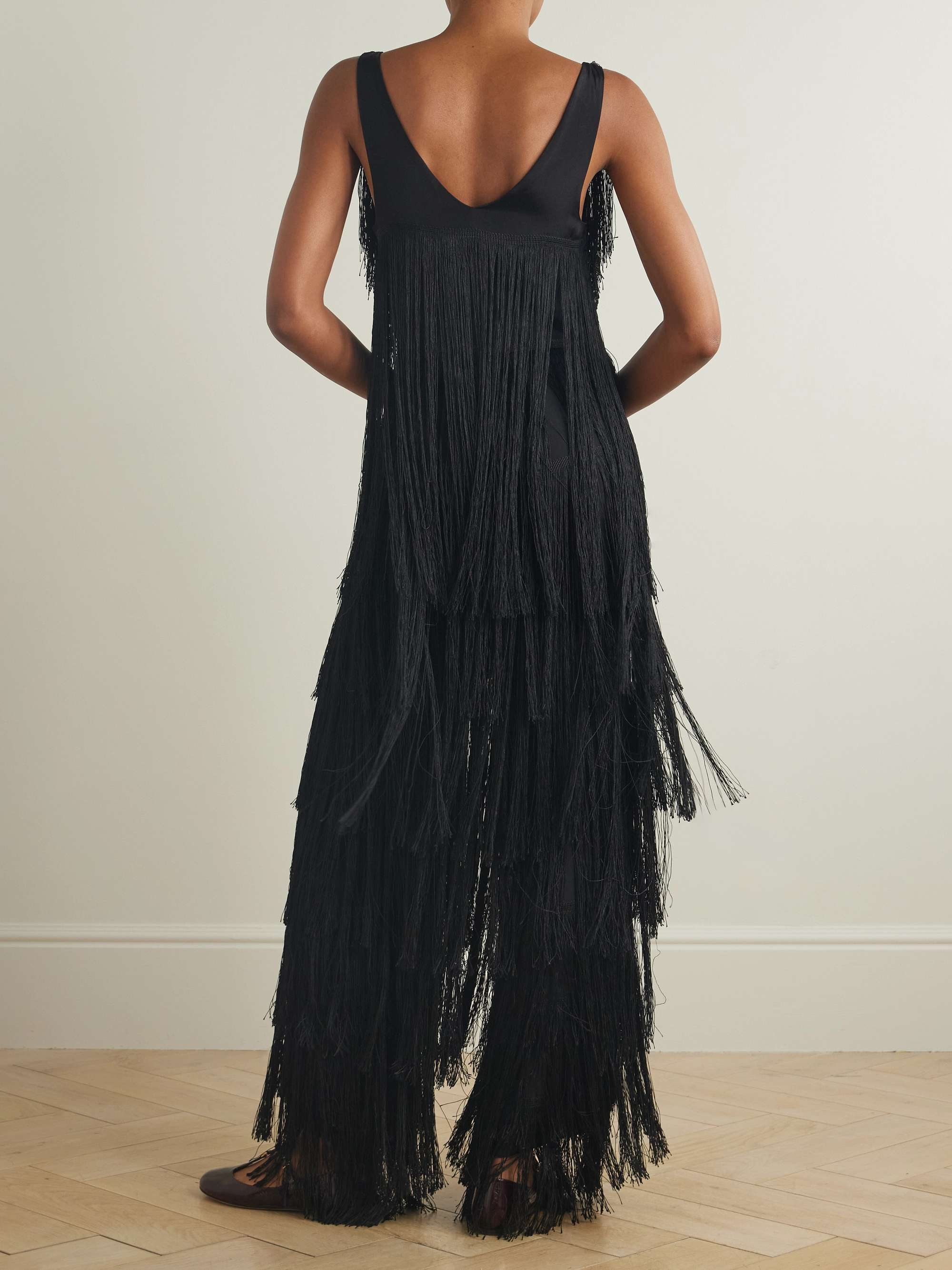 Sweeper fringed silk jumpsuit view