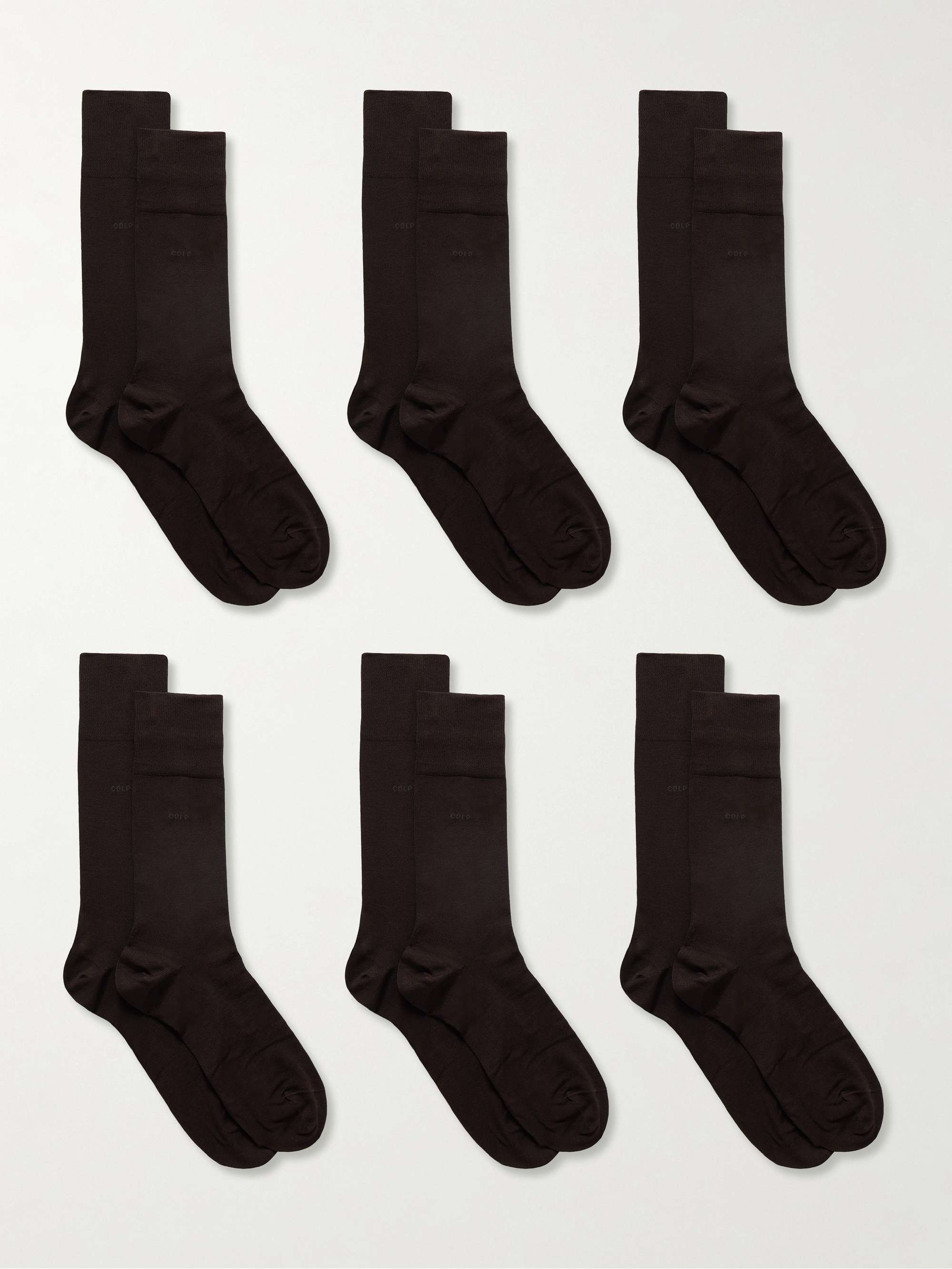 Set of six intarsia cotton-blend socks view