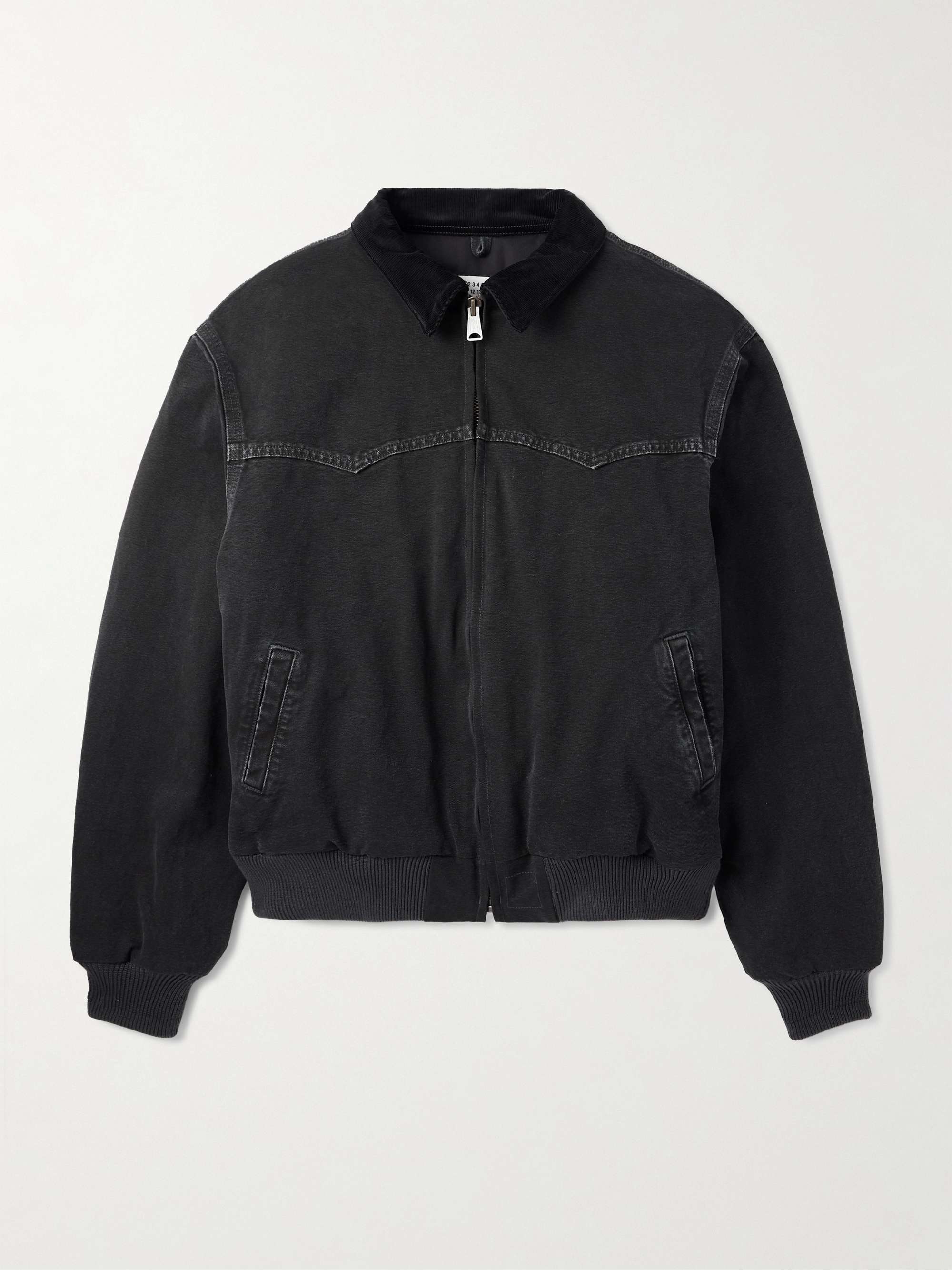 Velvet-Trimmed Padded Cotton-Canvas Jacket view