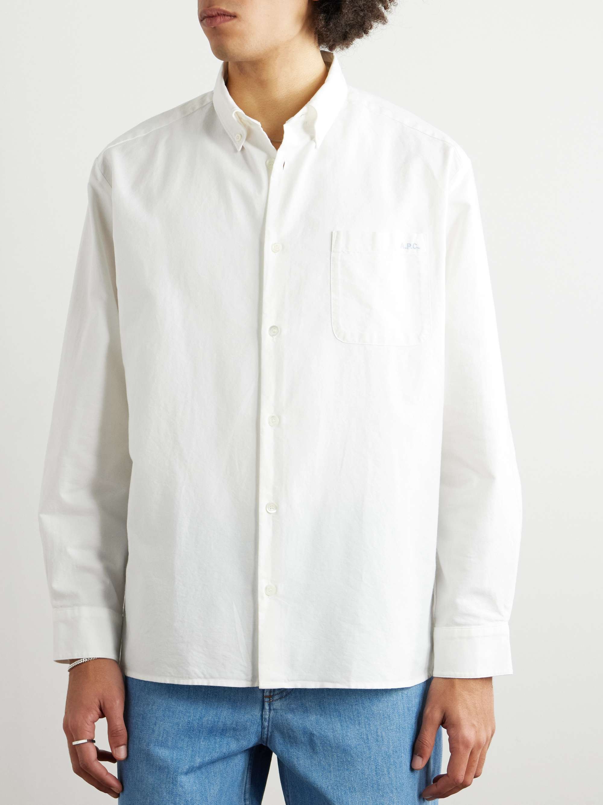 Mateo Logo-Embroidered Cotton Oxford Shirt view