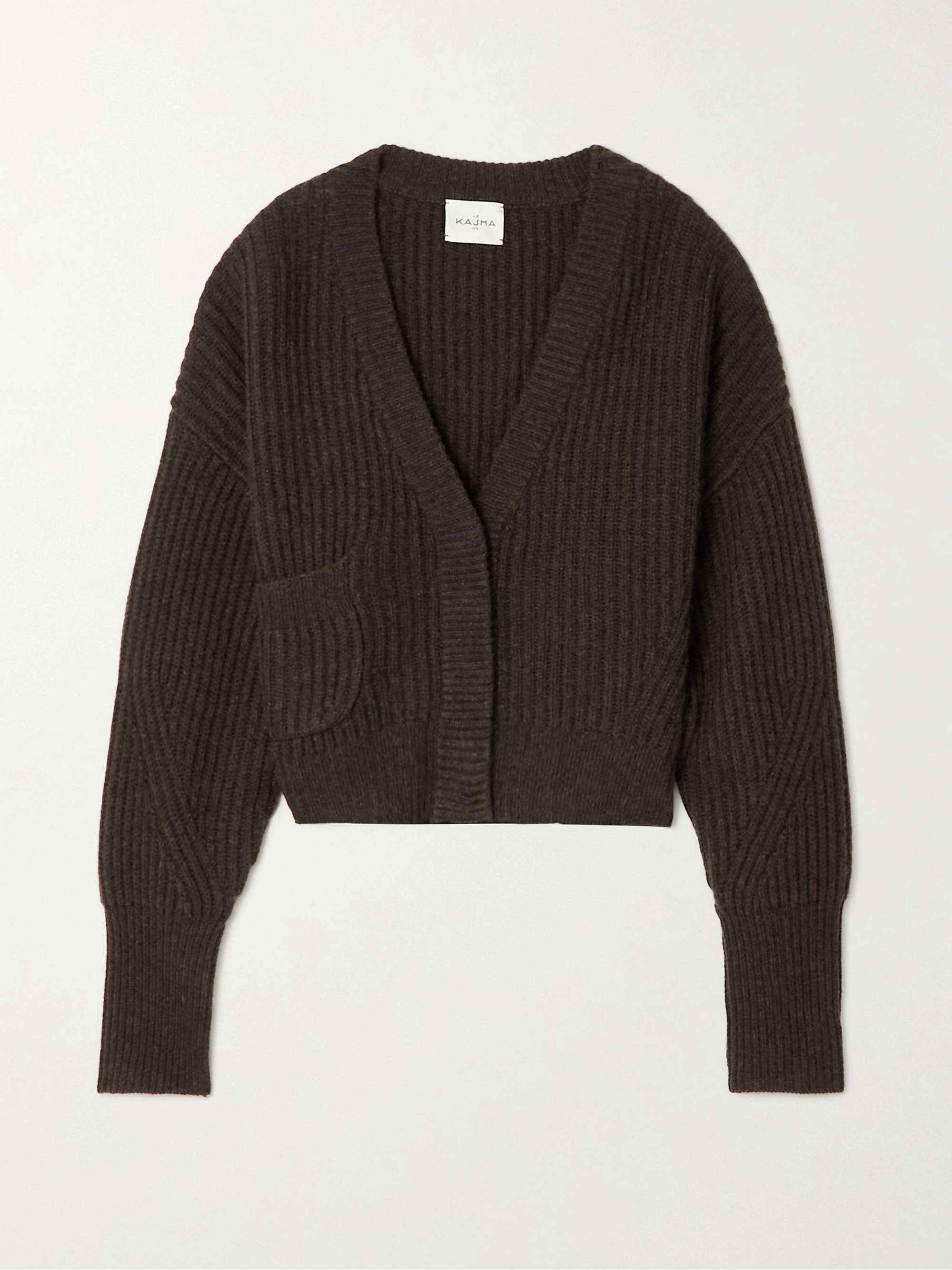 + NET SUSTAIN Monaco ribbed organic cashmere cardigan view
