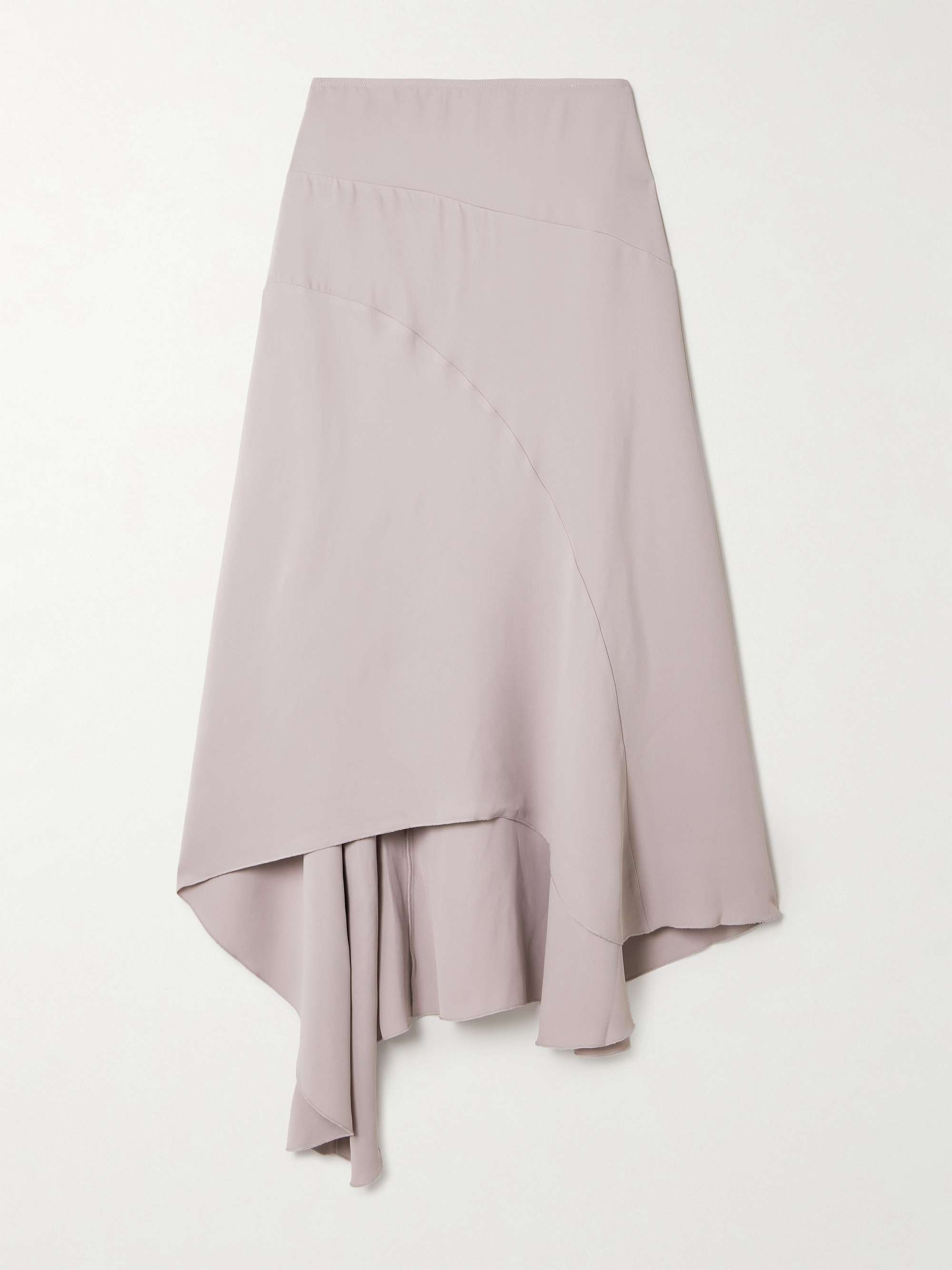 Paneled asymmetric crepe midi skirt view