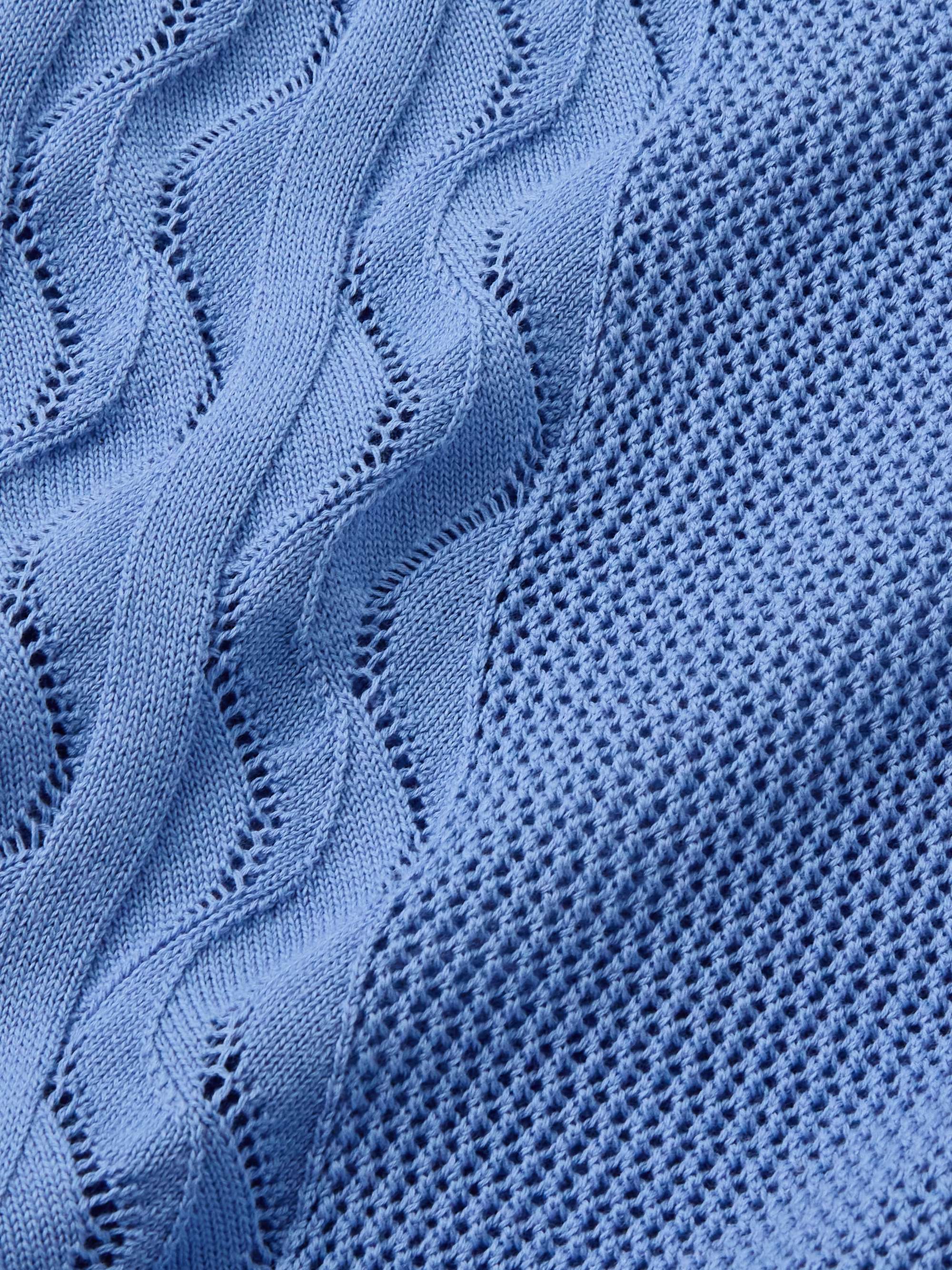 Slim-Fit Camp-Collar Pointelle-Knit Cotton Shirt view
