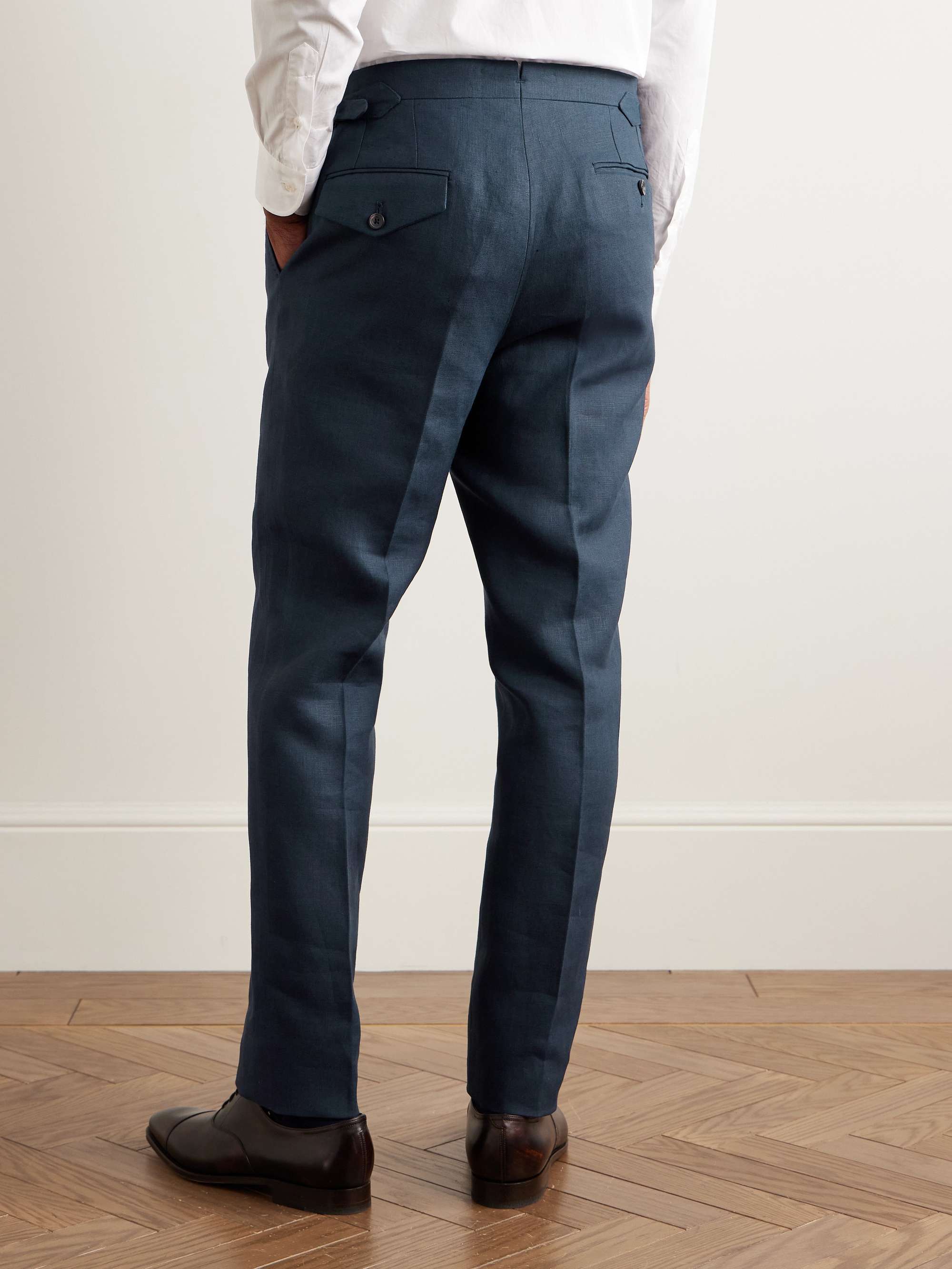Waverly Slim-Fit Straight-Leg Linen Suit Trousers view