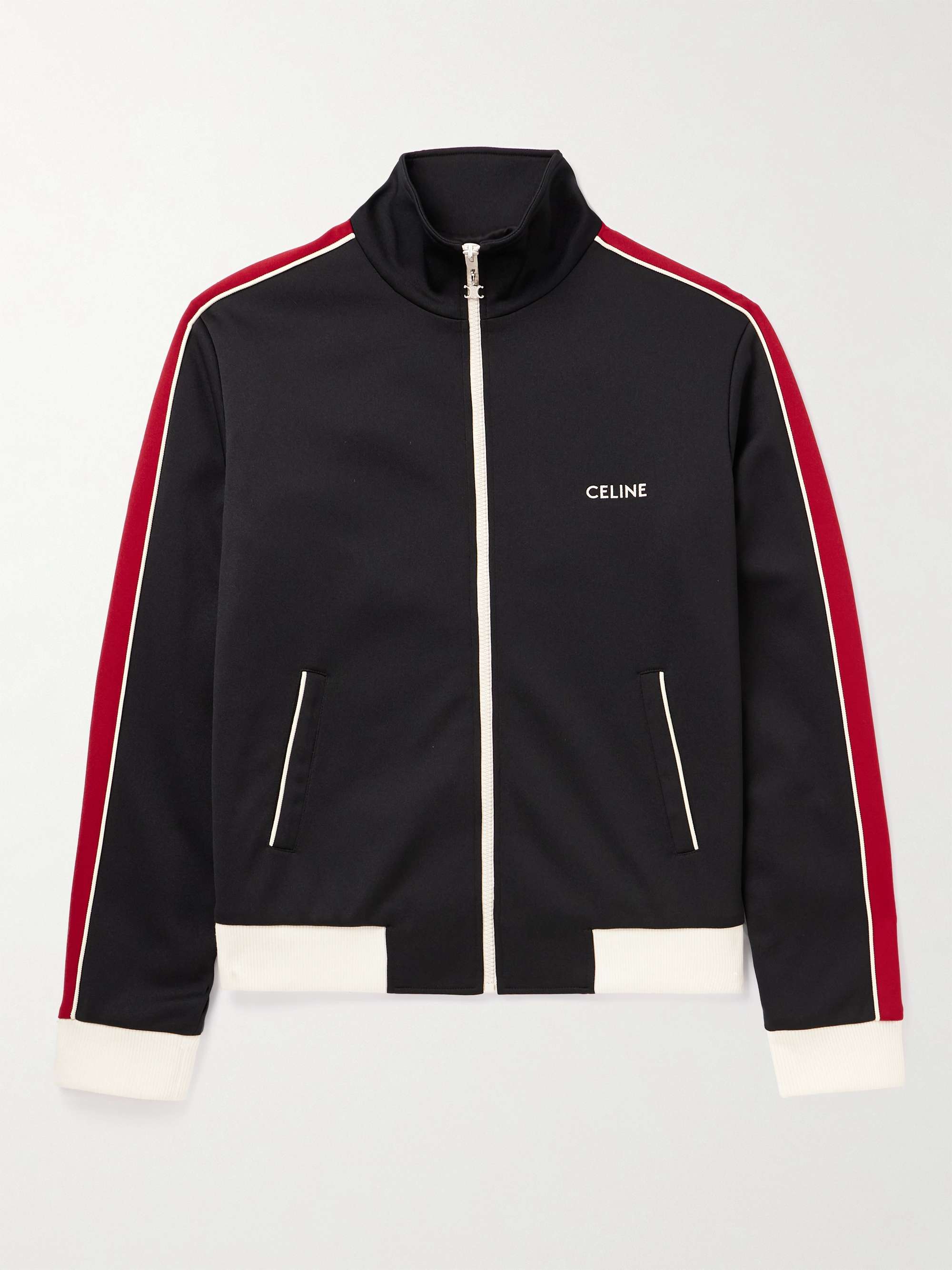 Logo-Embroidered Striped Tech-Jersey Track Jacket view