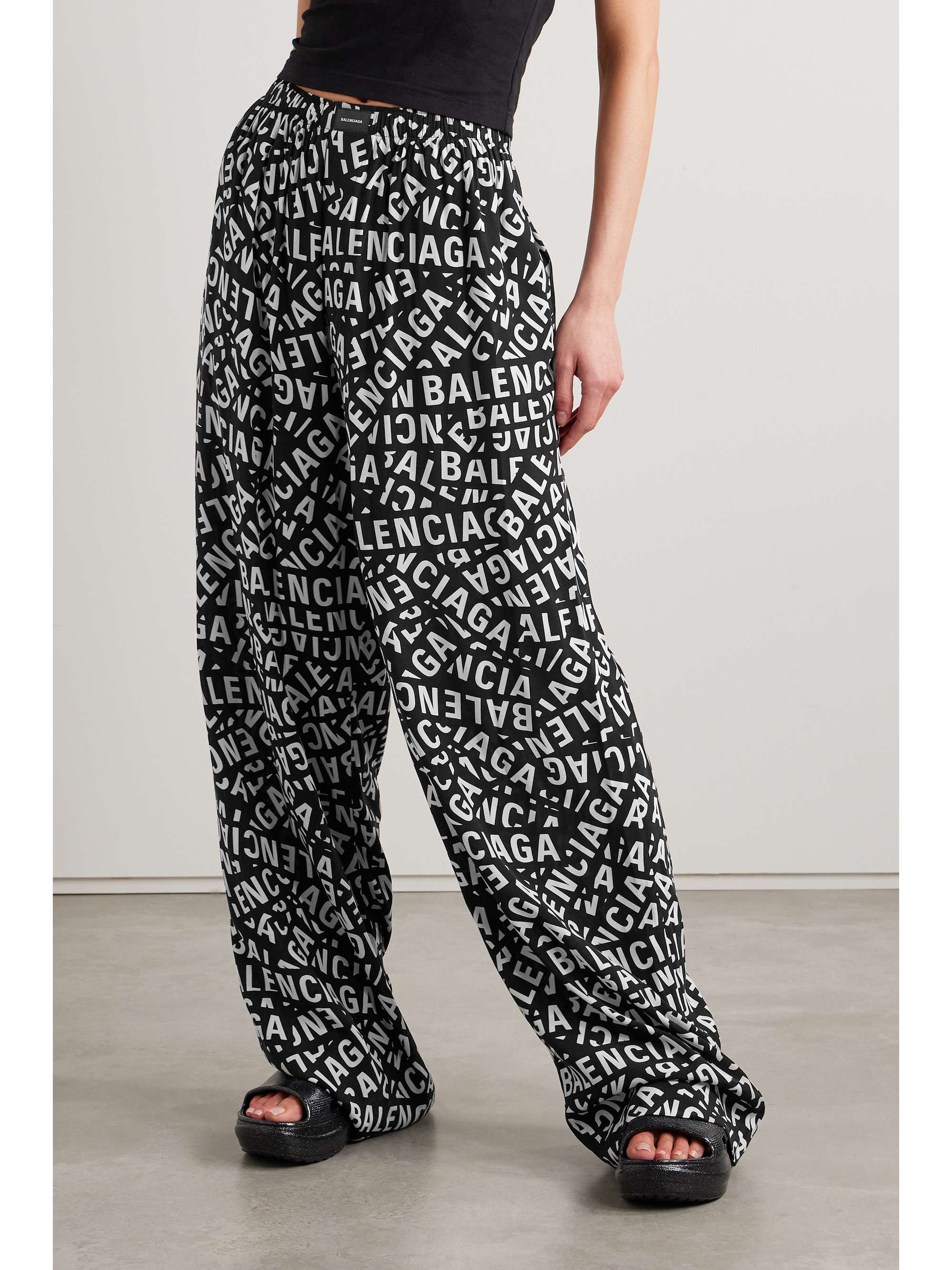 Printed poplin pajama pants view