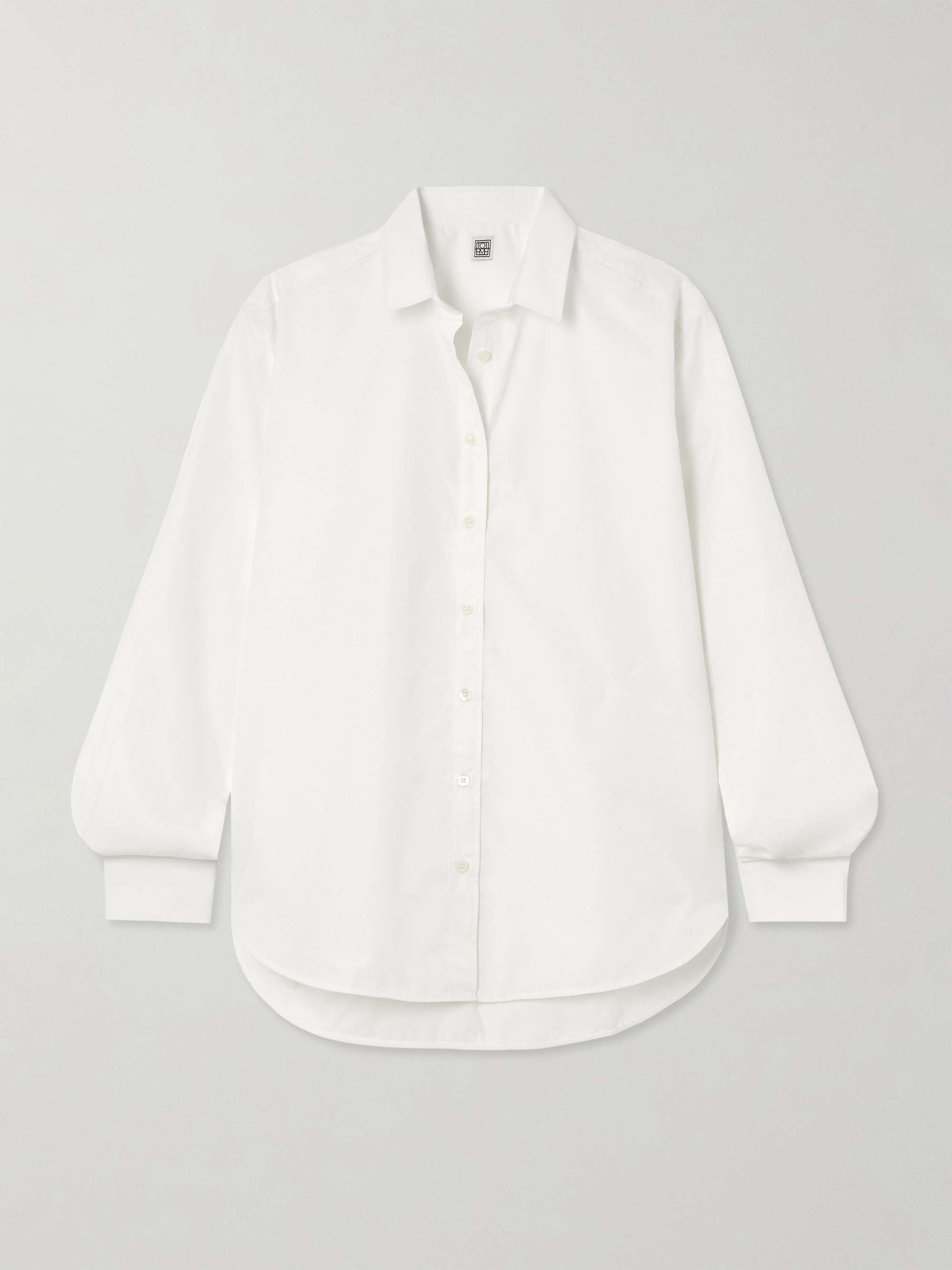 Oversized embroidered organic cotton-poplin shirt view