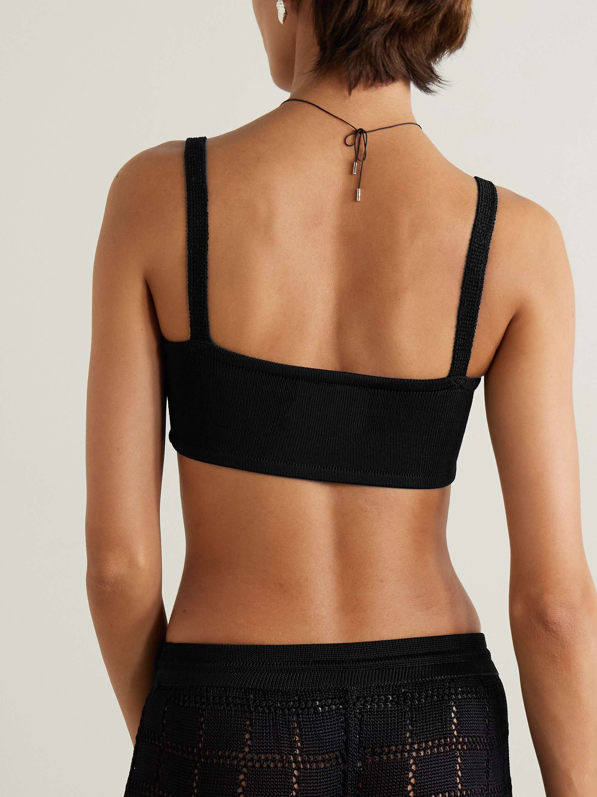 Ribbed-knit bandeau top view
