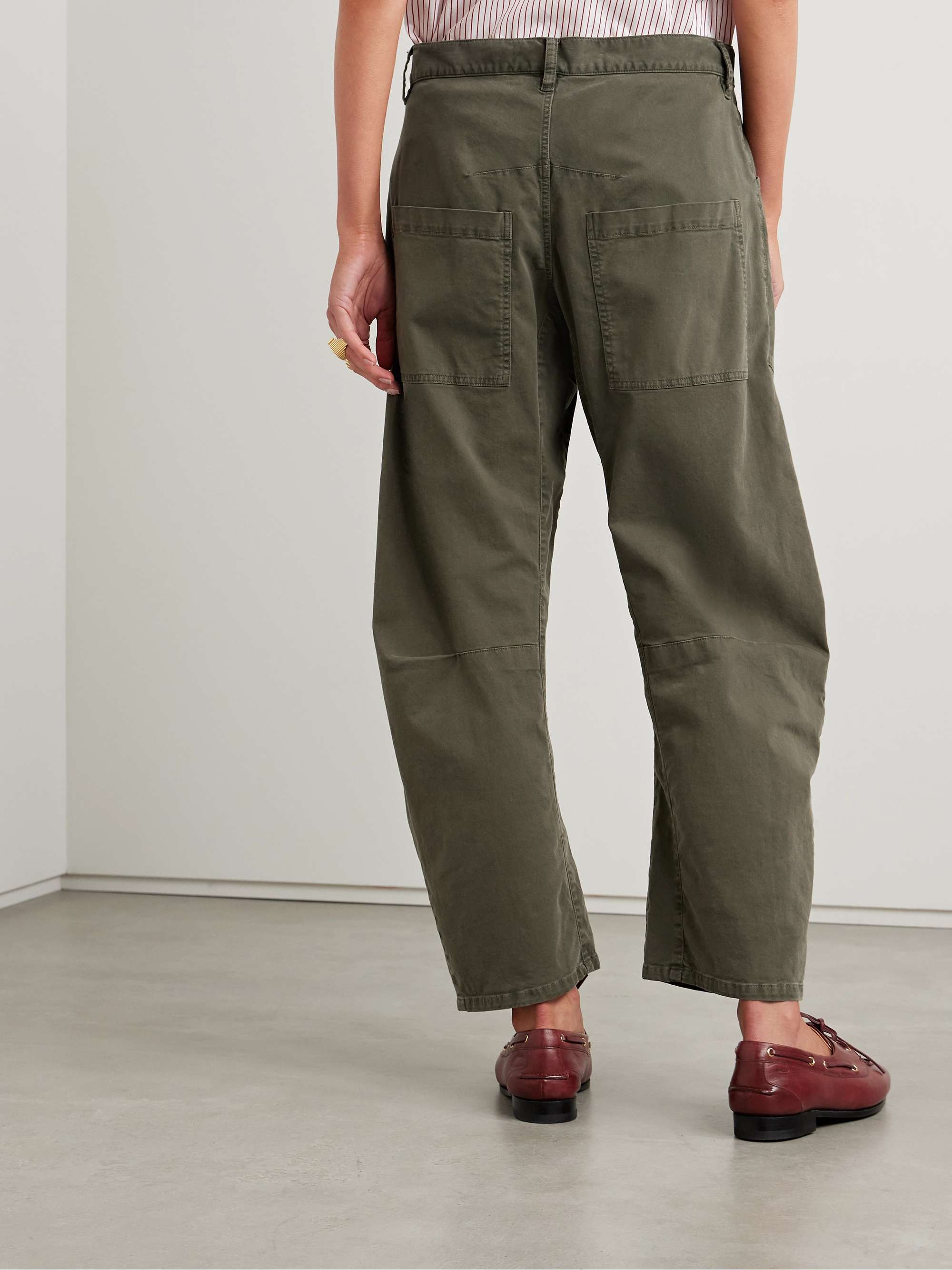 Shon pleated cotton-blend twill tapered pants view