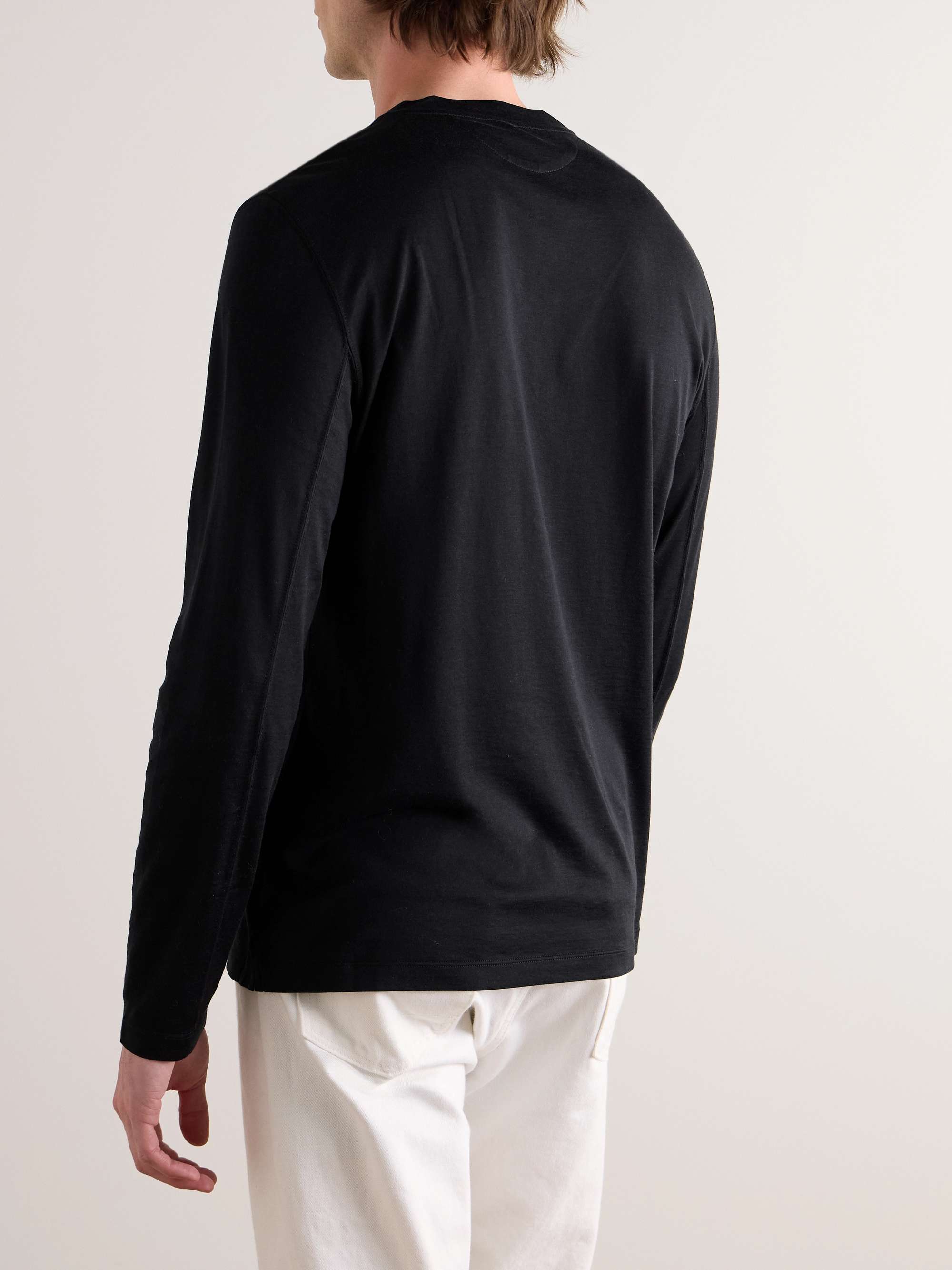 Layered Silk and Cotton-Blend Jersey T-Shirt view
