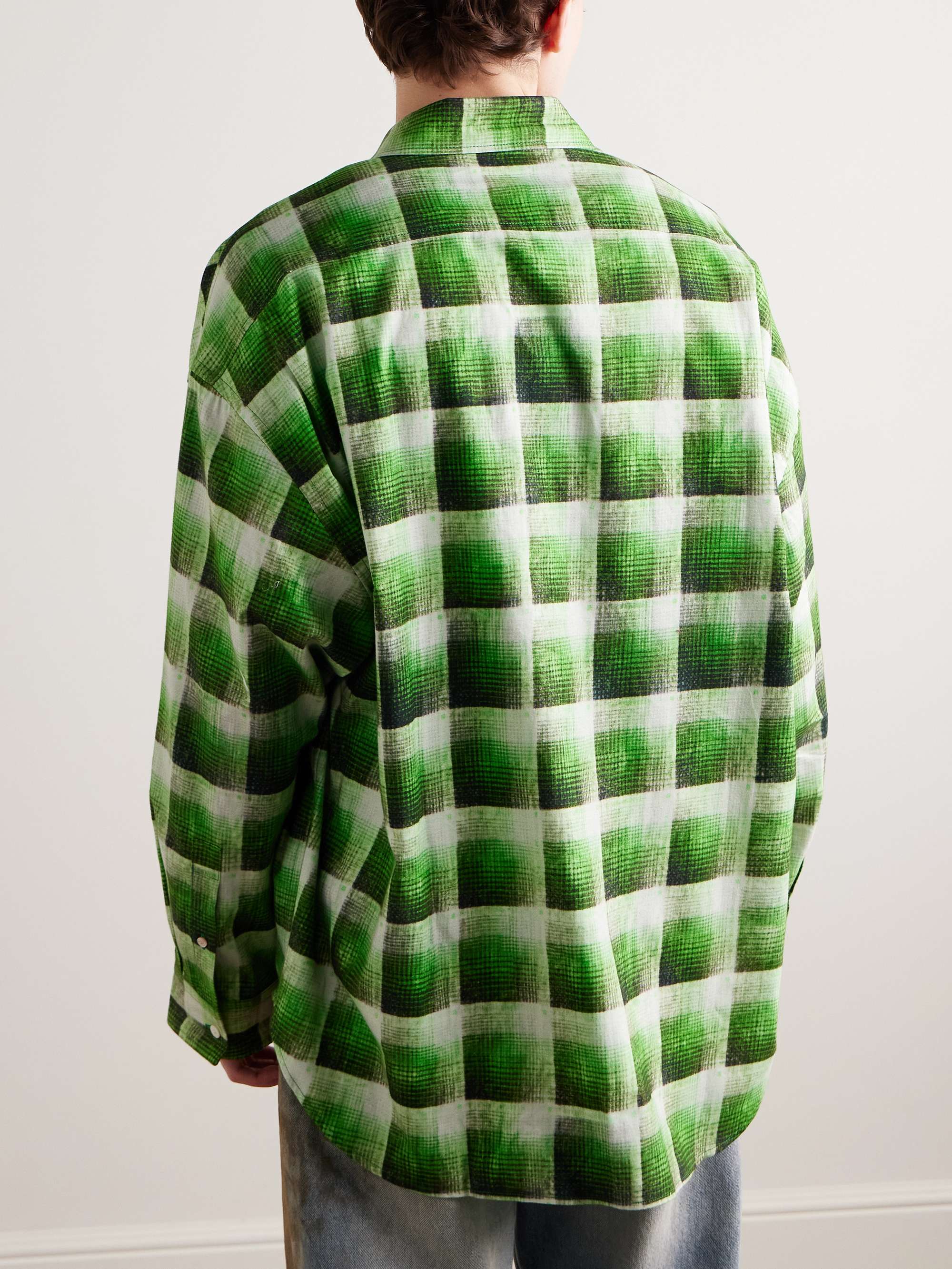 Setar Logo-Embroidered Checked Cotton-Flannel Shirt view