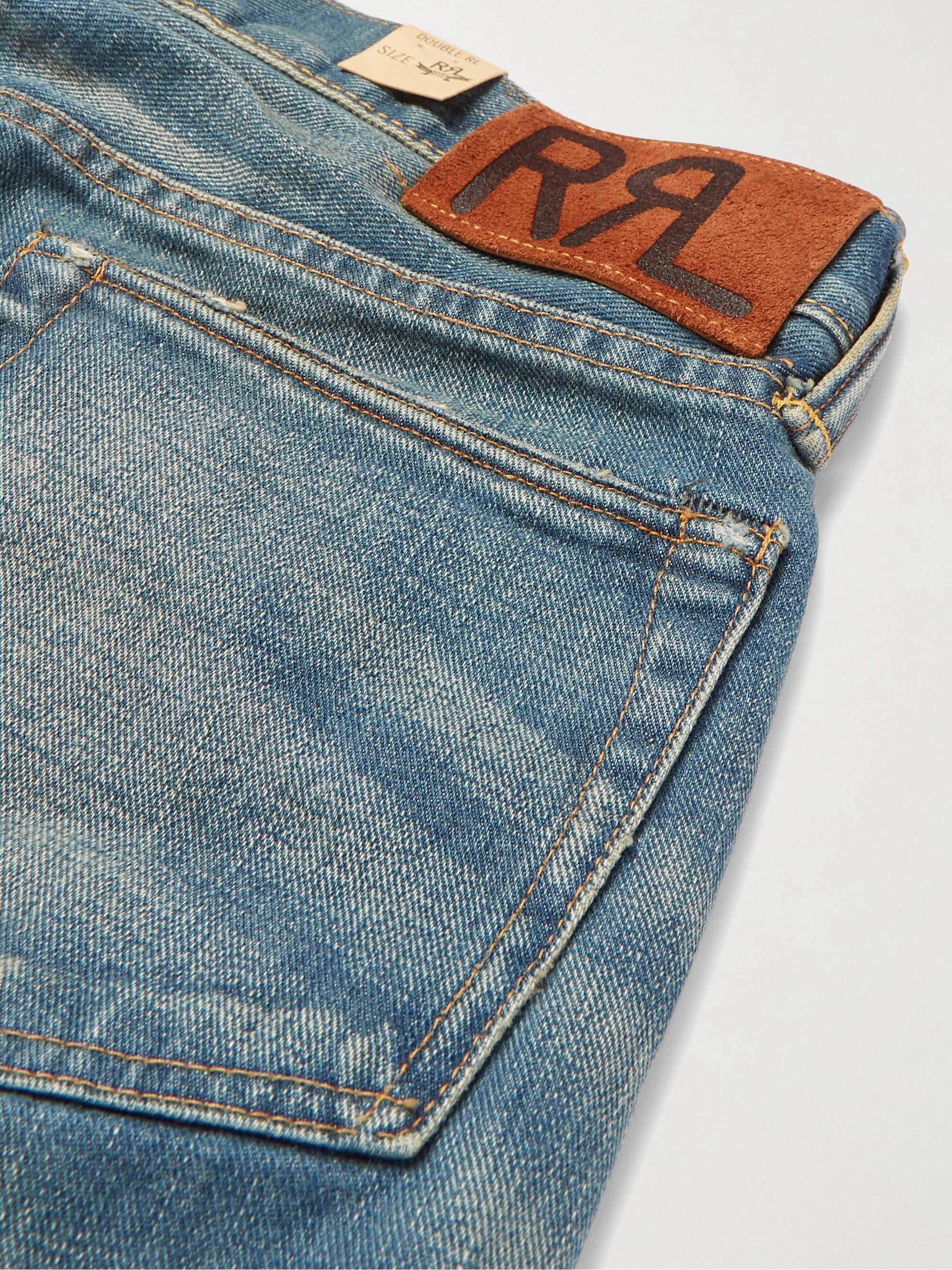 Ridgway Slim-Fit Distressed Selvedge Denim Jeans view