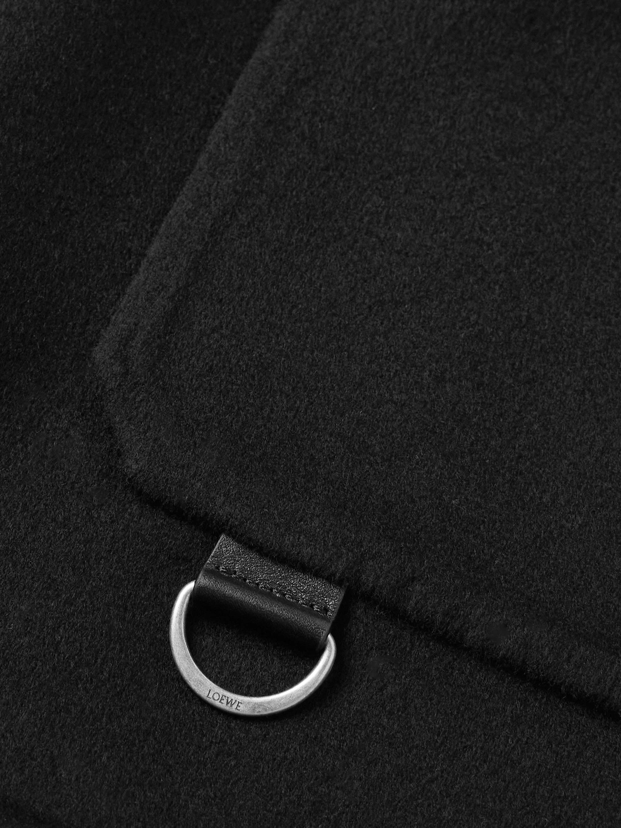 Leather-Trimmed Wool and Cashmere-Blend Overshirt view