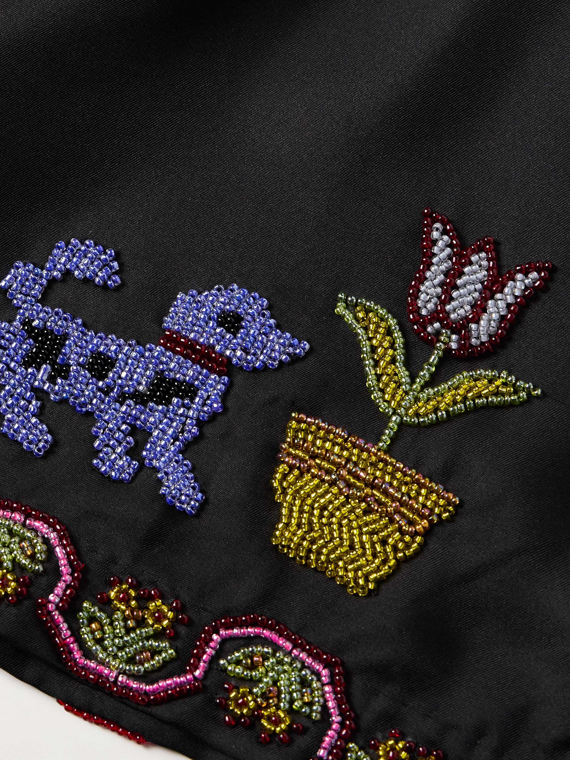 Garden Sampler Bead-Embellished Silk-Twill Shirt view
