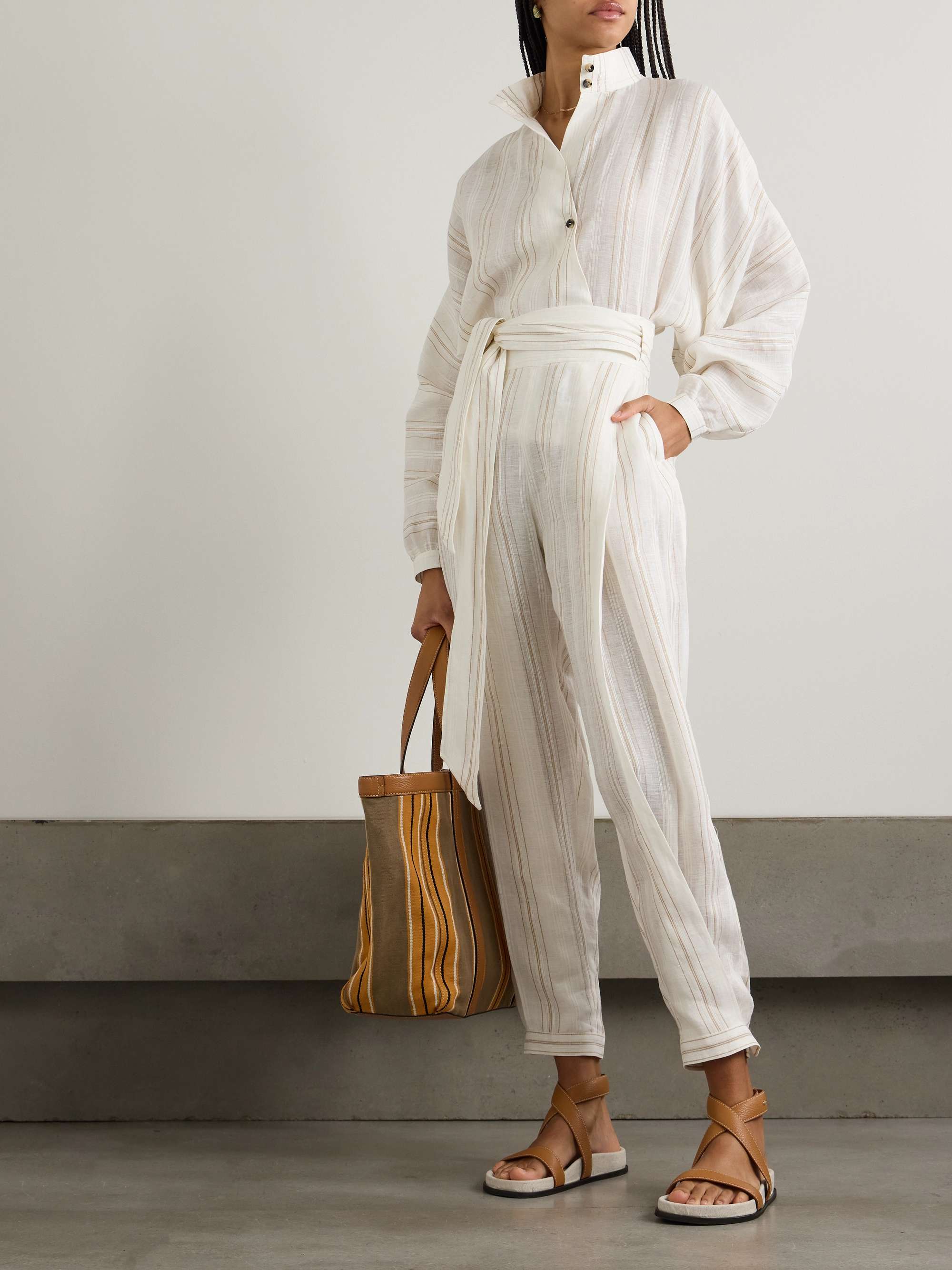 Shay striped linen blouse view