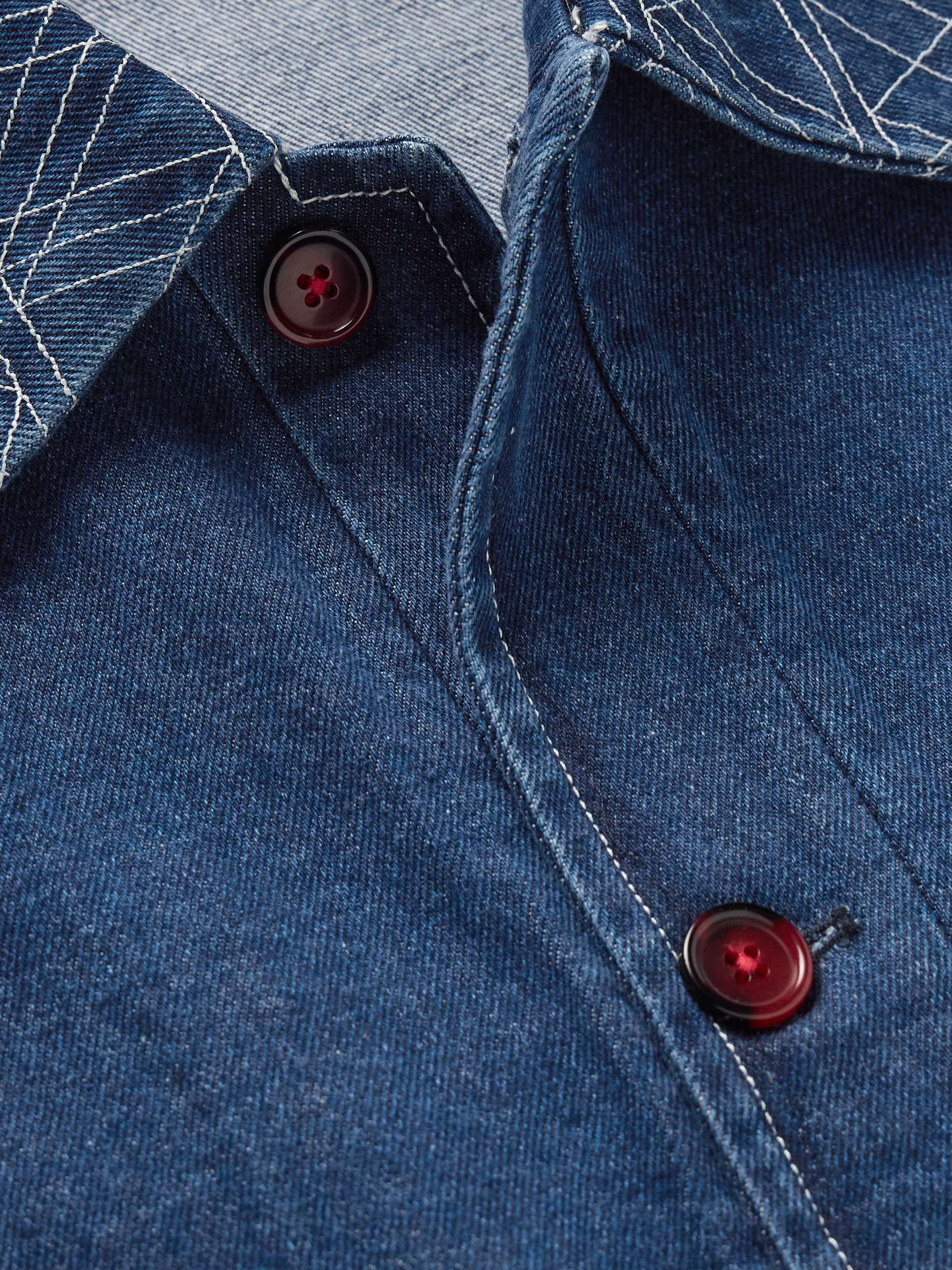 Cropped Embroidered Denim Jacket view