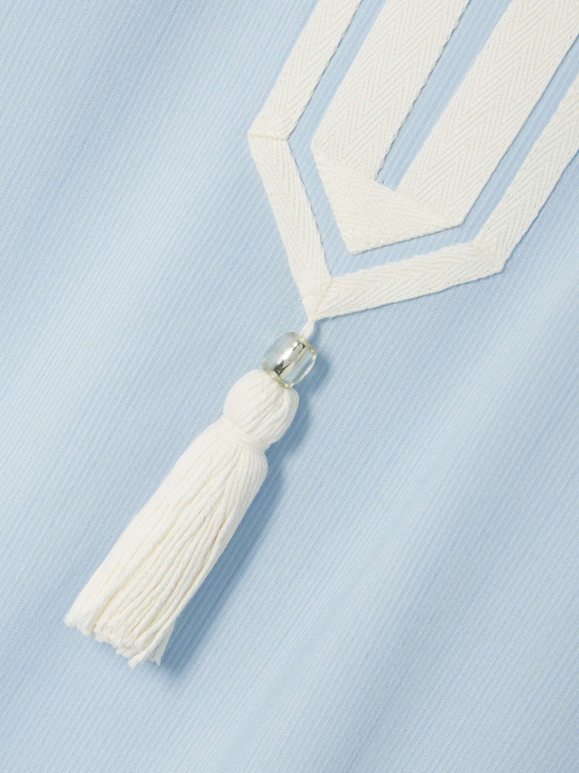 Tasseled webbing-trimmed crepe tunic view
