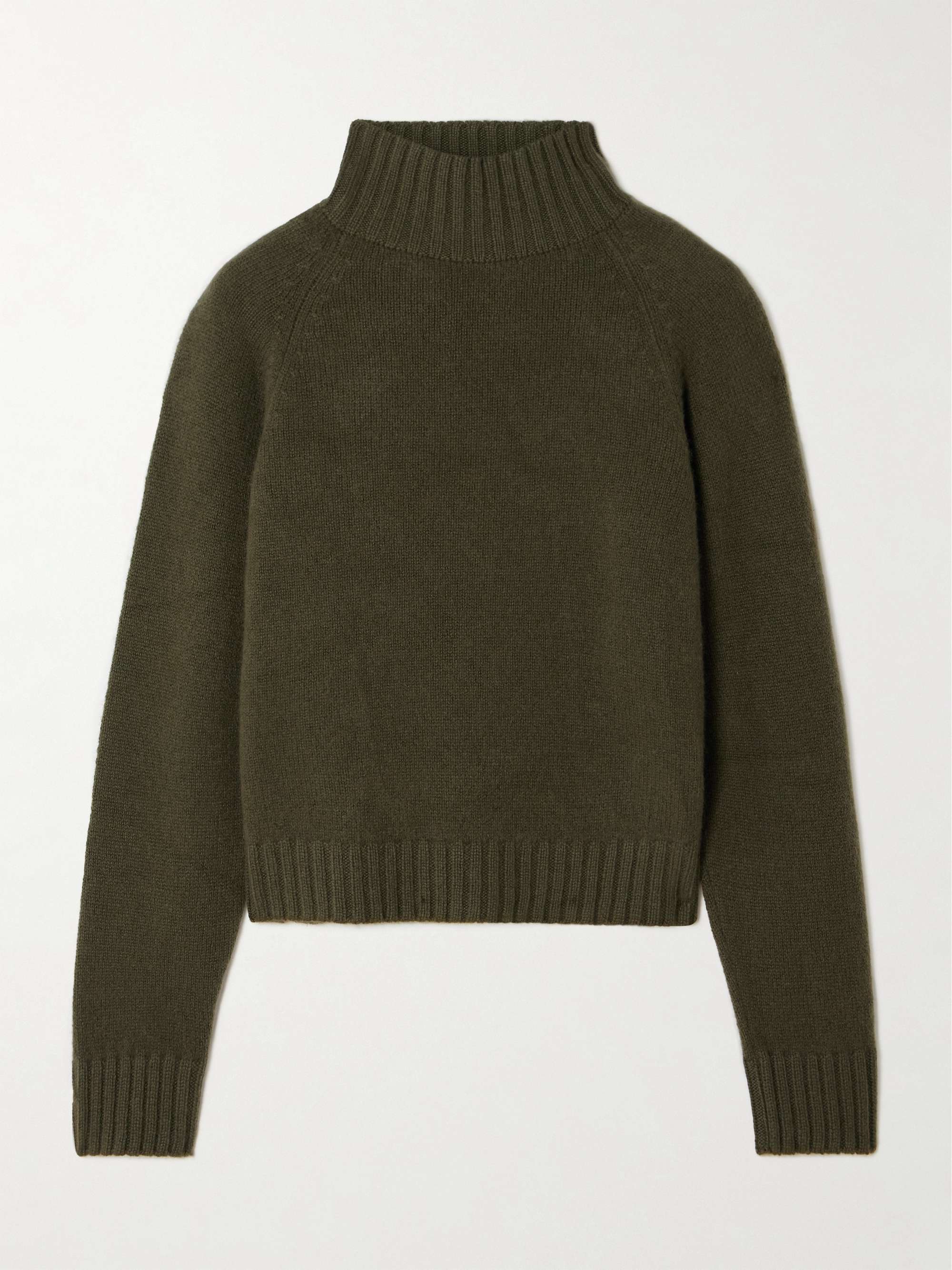 Cropped cashmere turtleneck sweater view