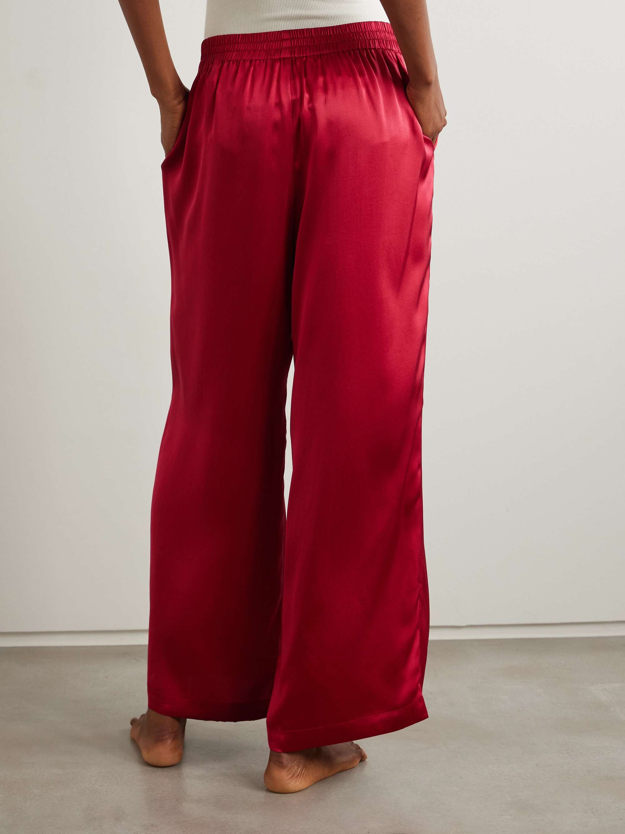 Happiness silk-satin wide-leg pajama pants view