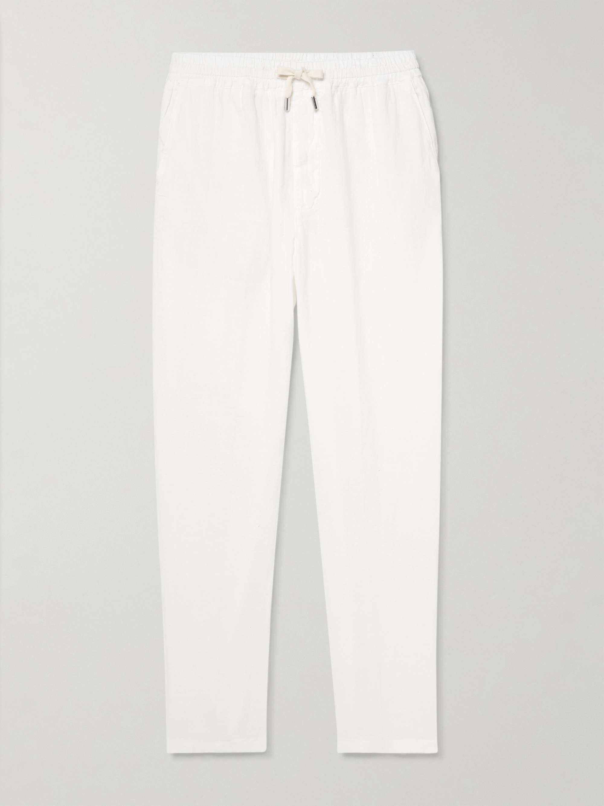 Aaron Straight-Leg Linen Drawstring Trousers view