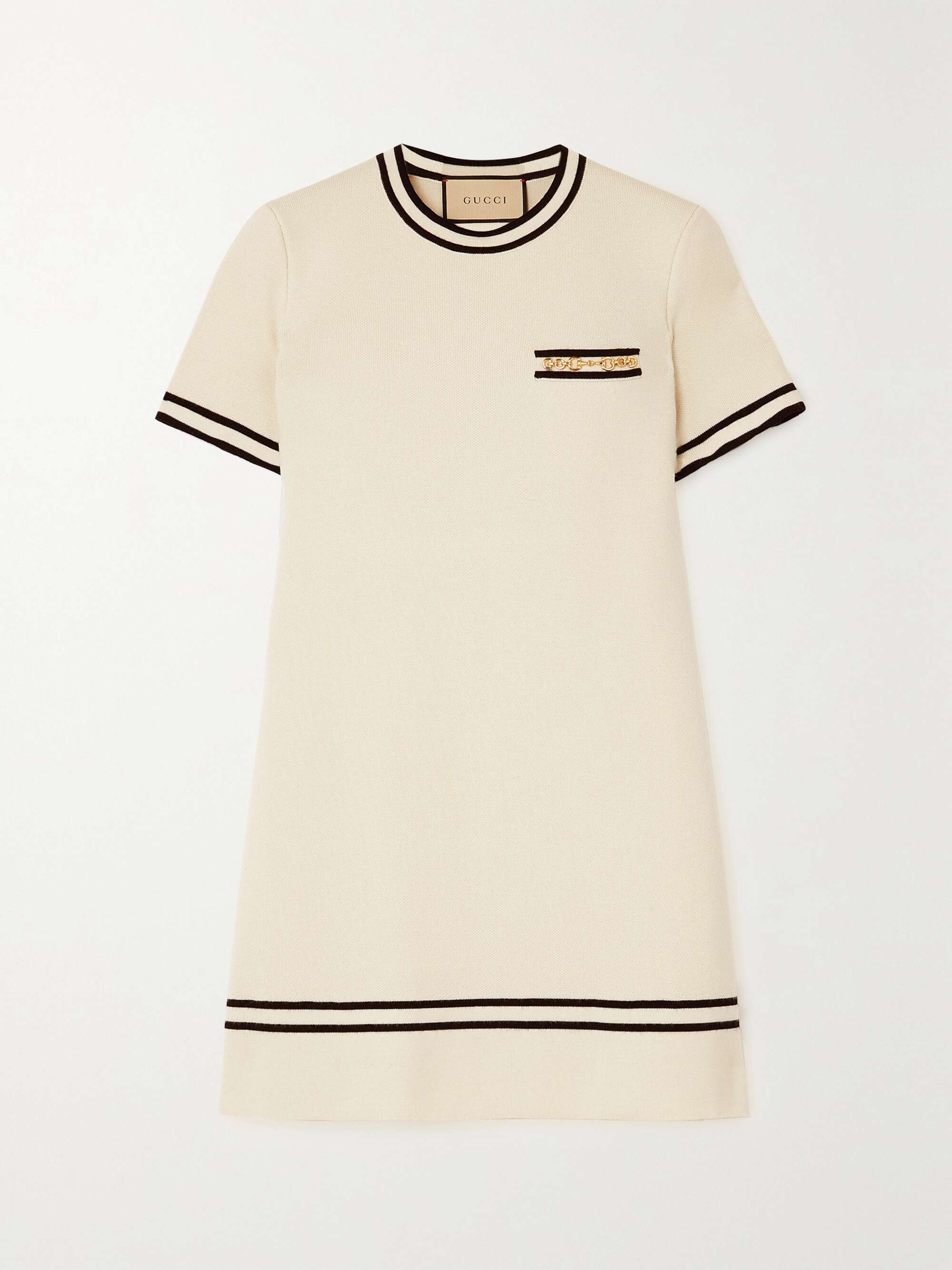Horsebit wool-jacquard mini dress view