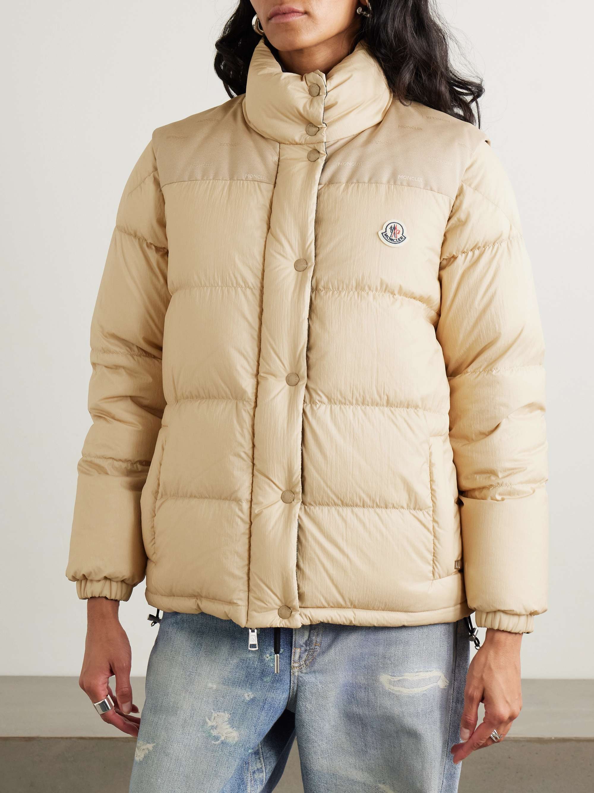 Verone reversible twill-jacquard trimmed quilted shell down jacket view