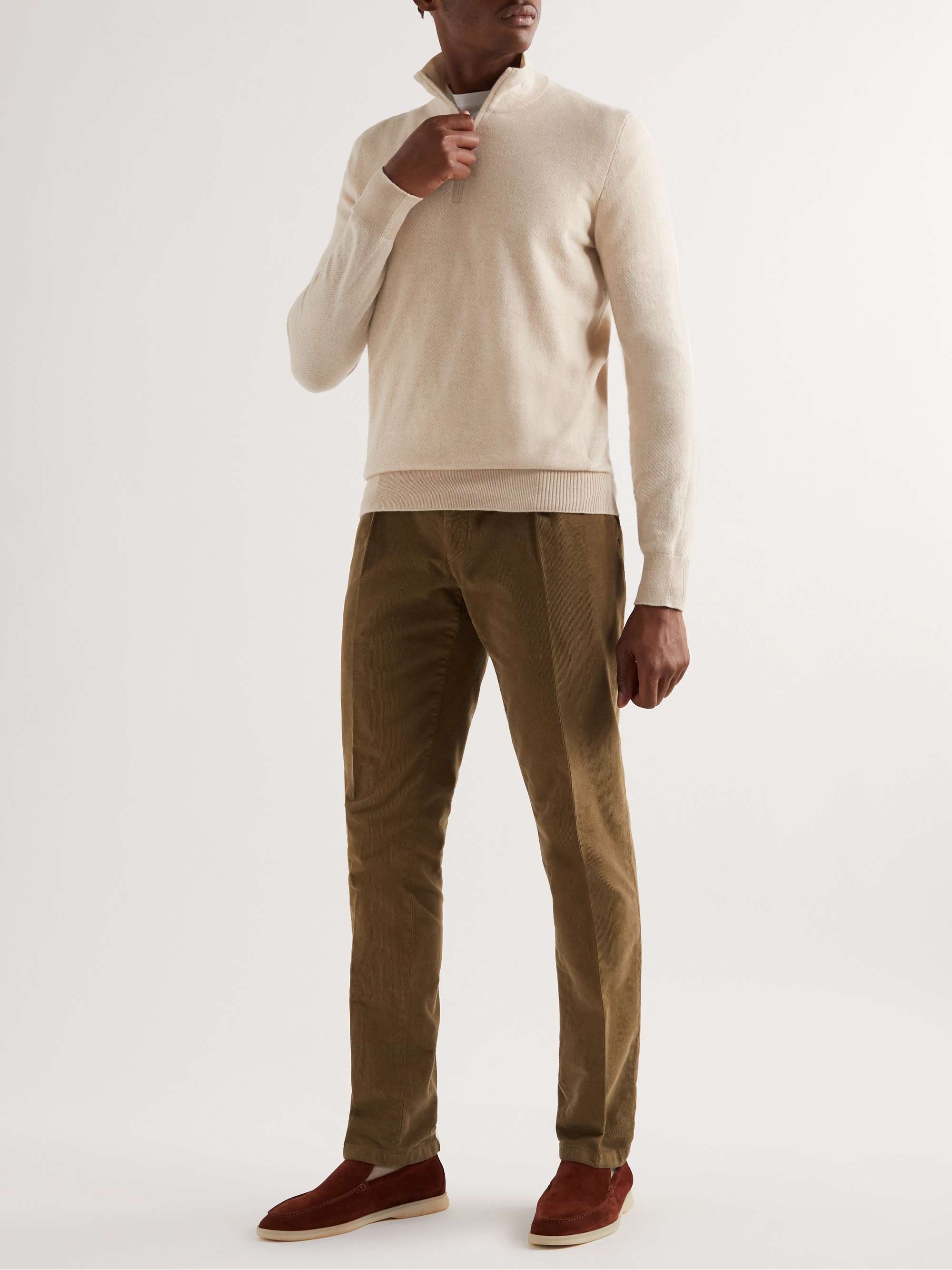 Slim-Fit Cashmere Half-Zip Sweater view
