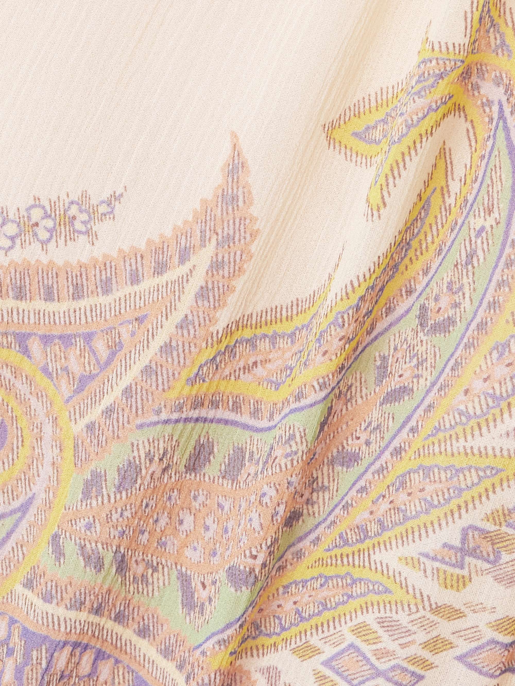 Tiered ruffled printed silk-crepon maxi dress view