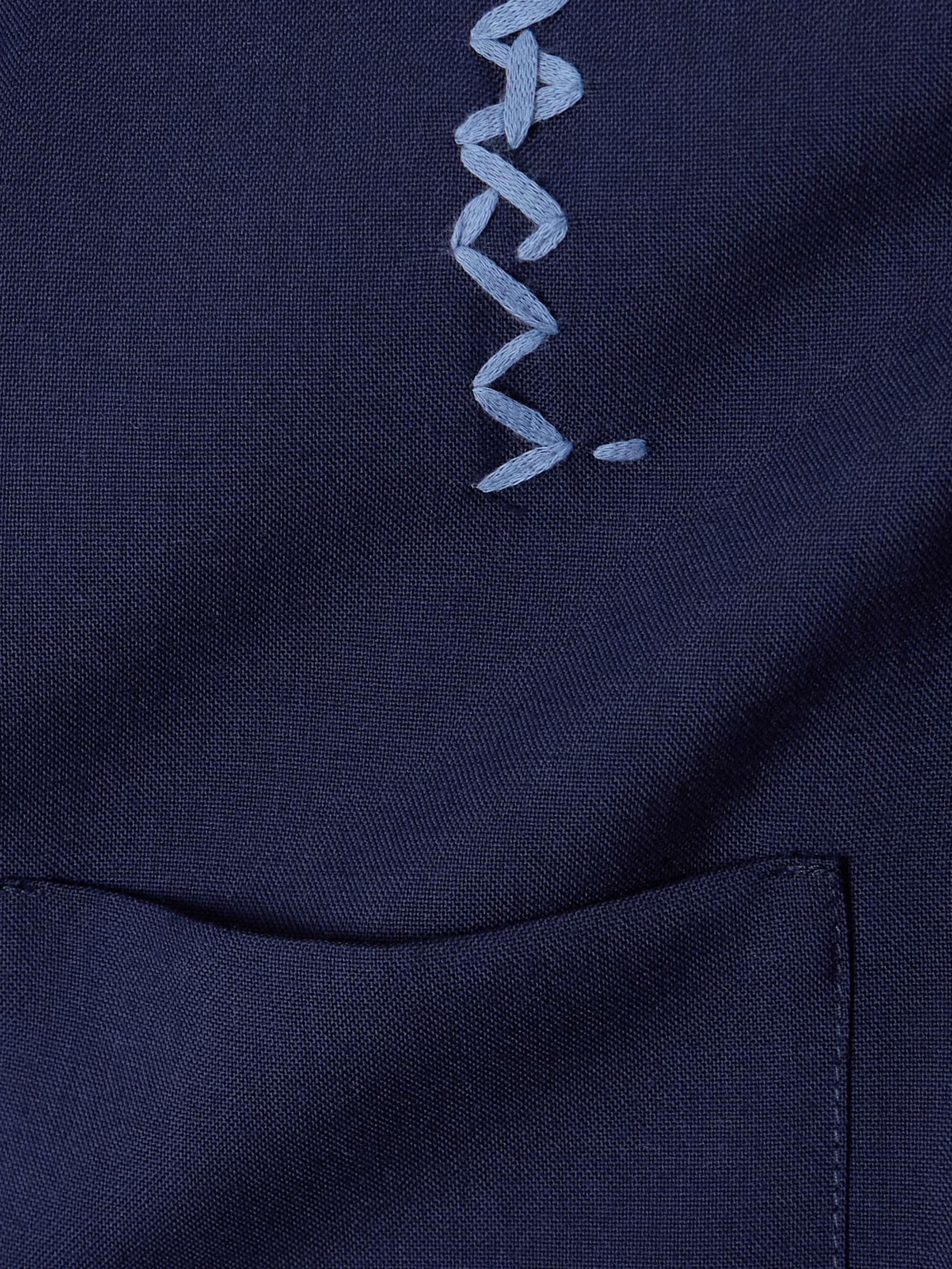 Embroidered wool-twill midi dress view