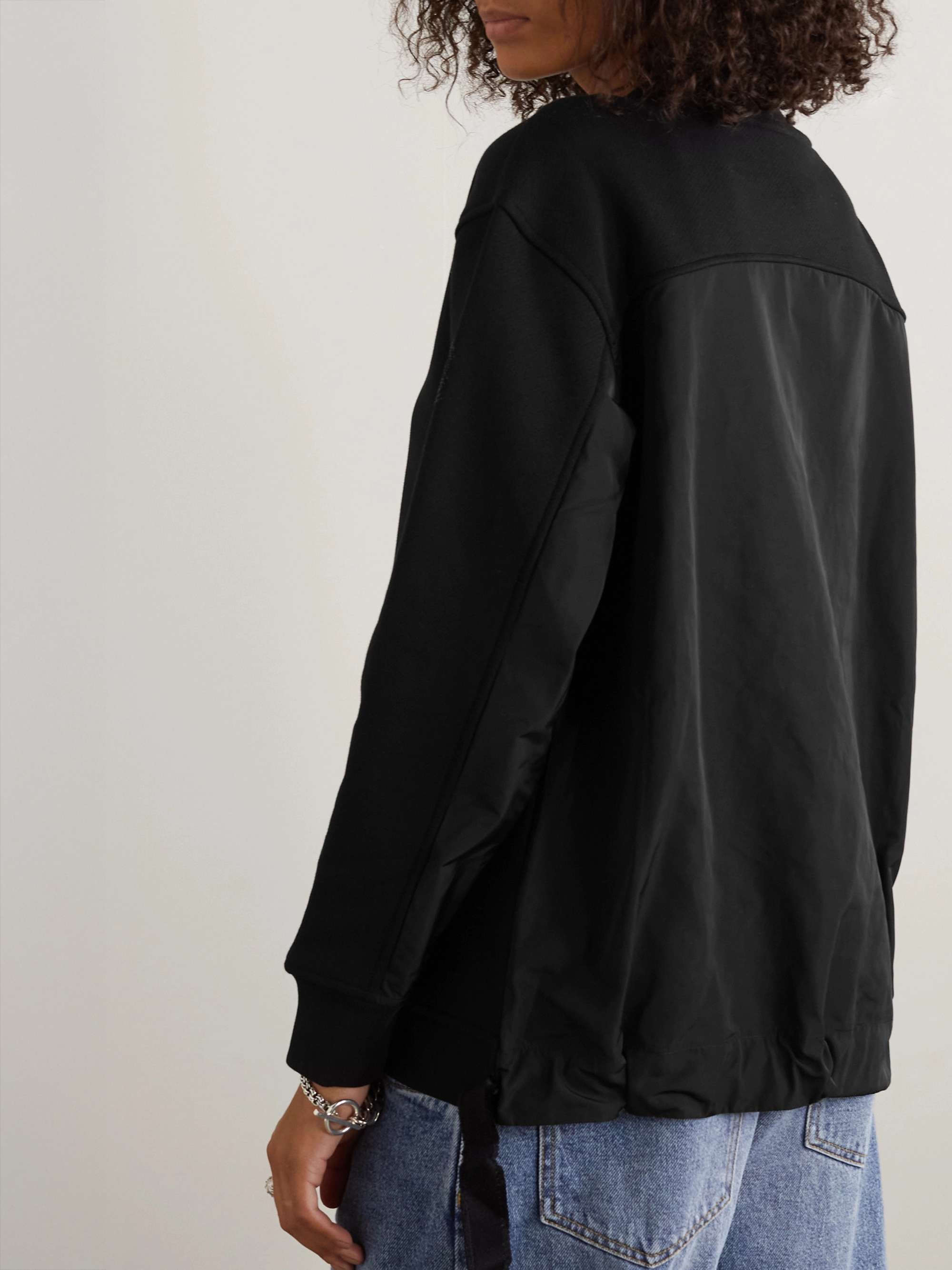 Paneled shell and cotton-jersey sweatshirt view