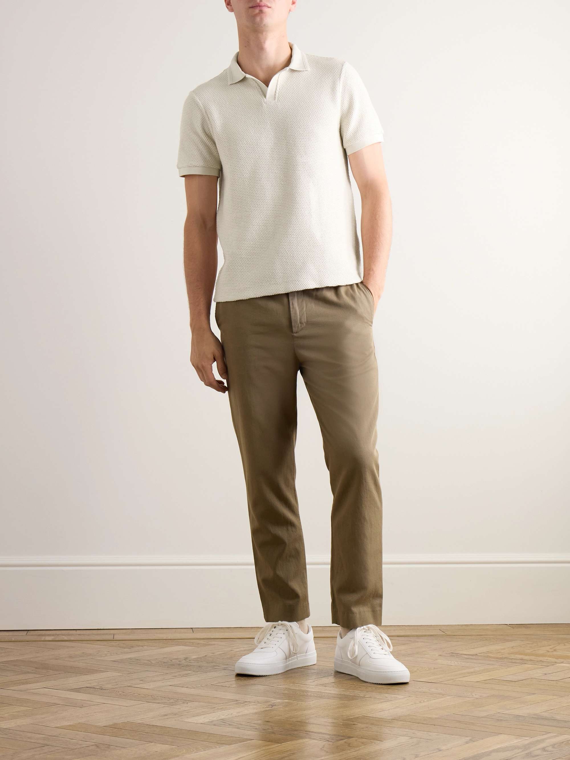 Golf Textured-Knit Organic Cotton Polo Shirt view