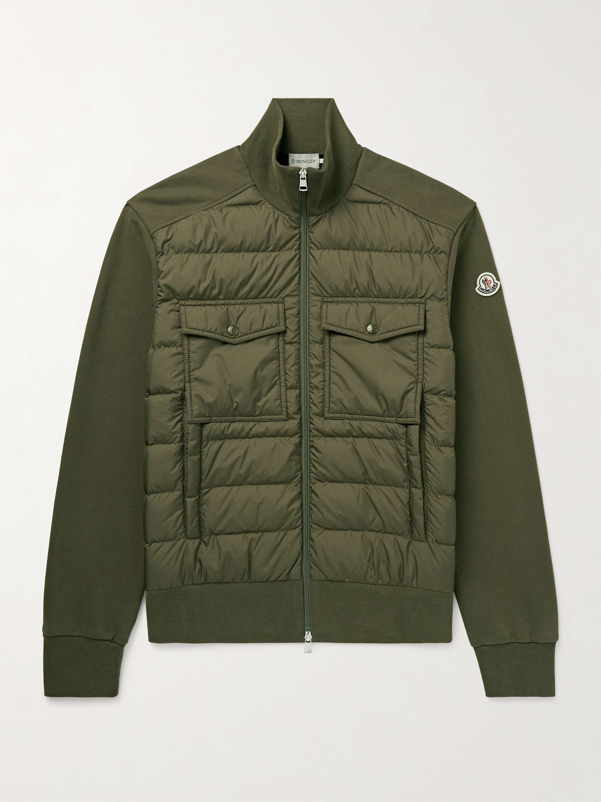 Padded Quilted Shell and Cotton-Jersey Down Jacket view