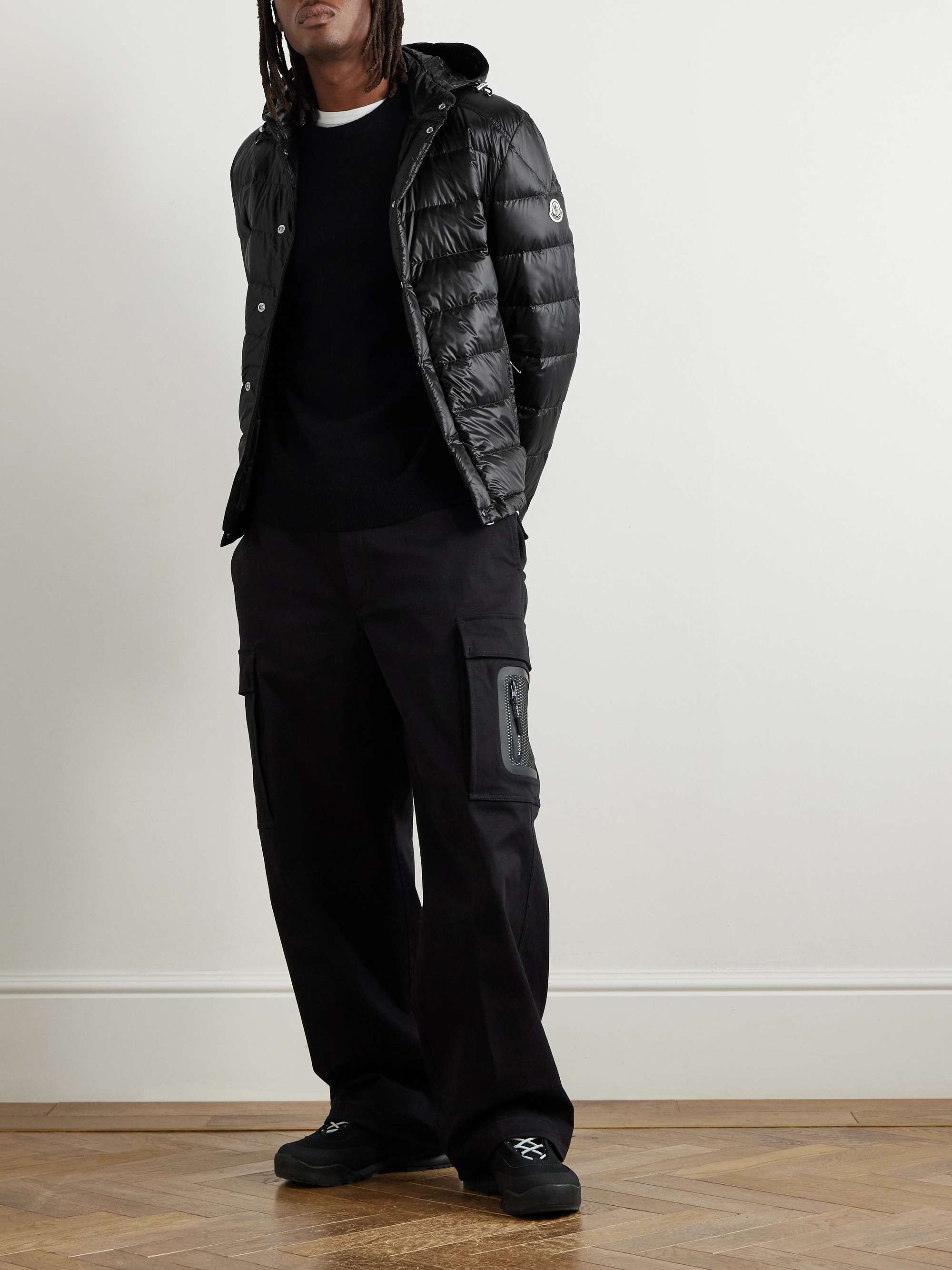 Gliere Logo-Appliquéd Quilted Glossed-Nylon Down Hooded Jacket view