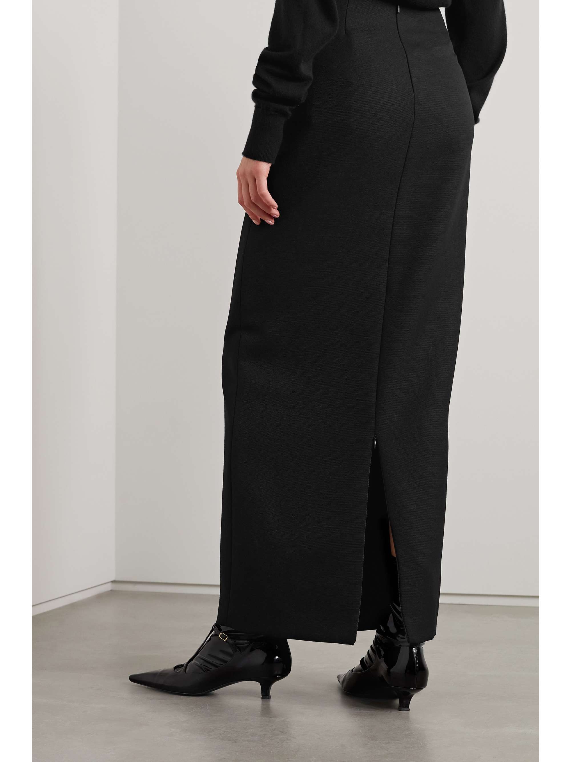 Bartelle grain de poudre wool and mohair-blend maxi skirt view