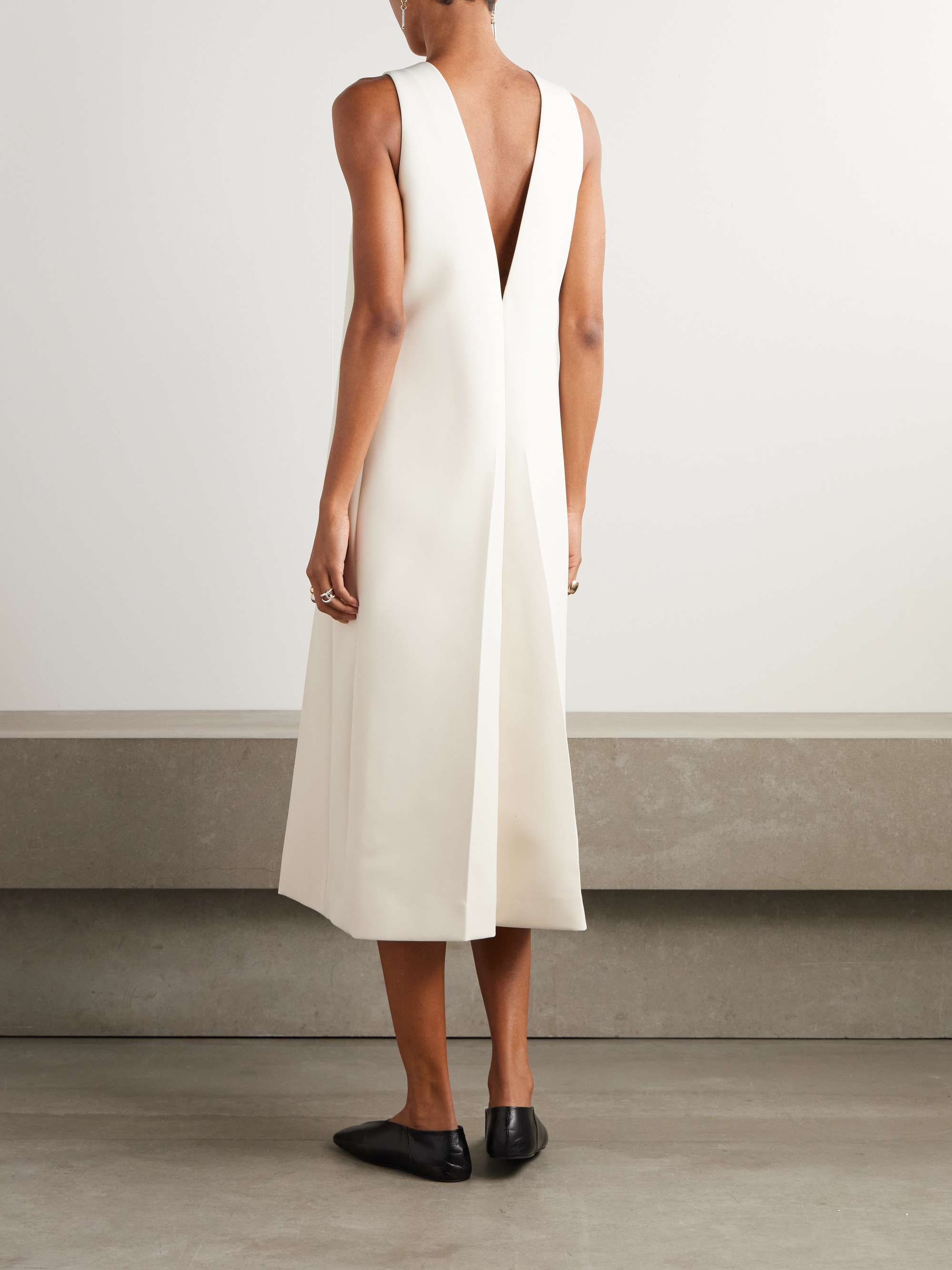 Embellished wool-blend midi dress view